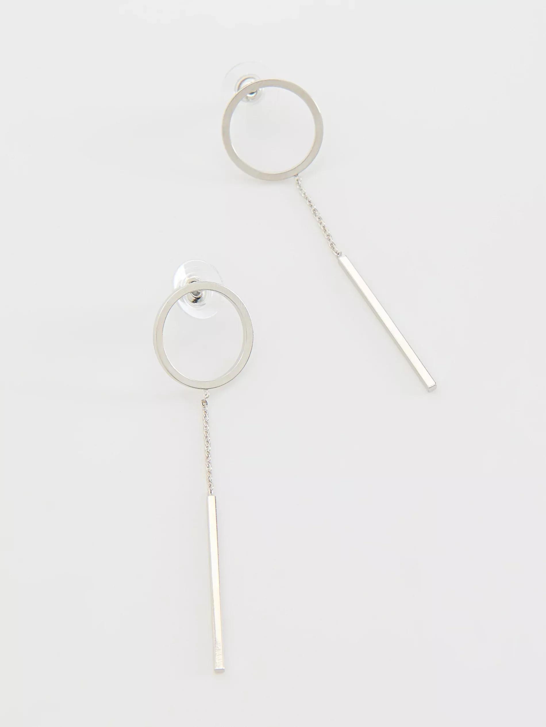 Silver Long Earrings, Silver, large image number 3