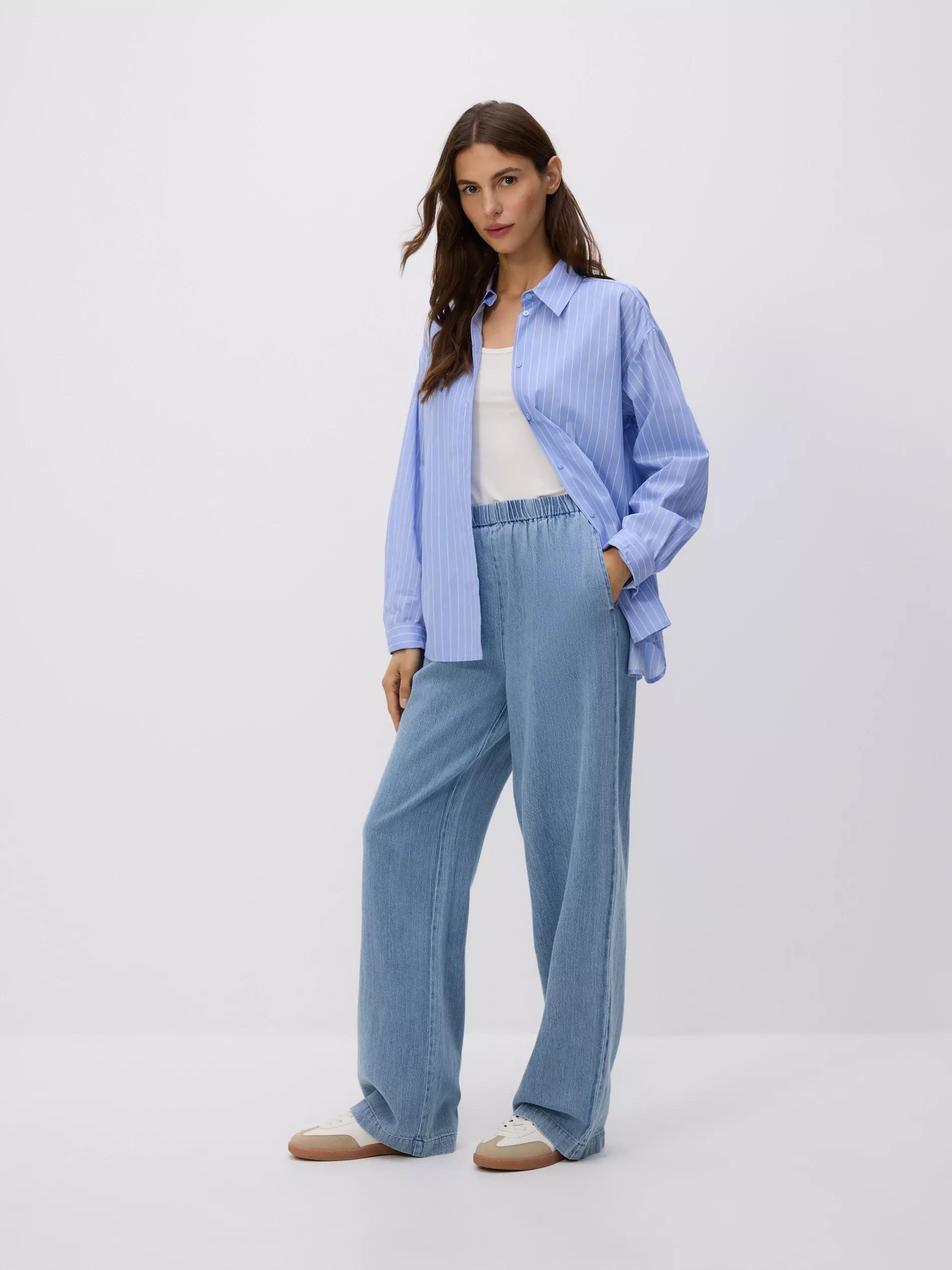 Blue Wide Leg Jeans, Blue, medium