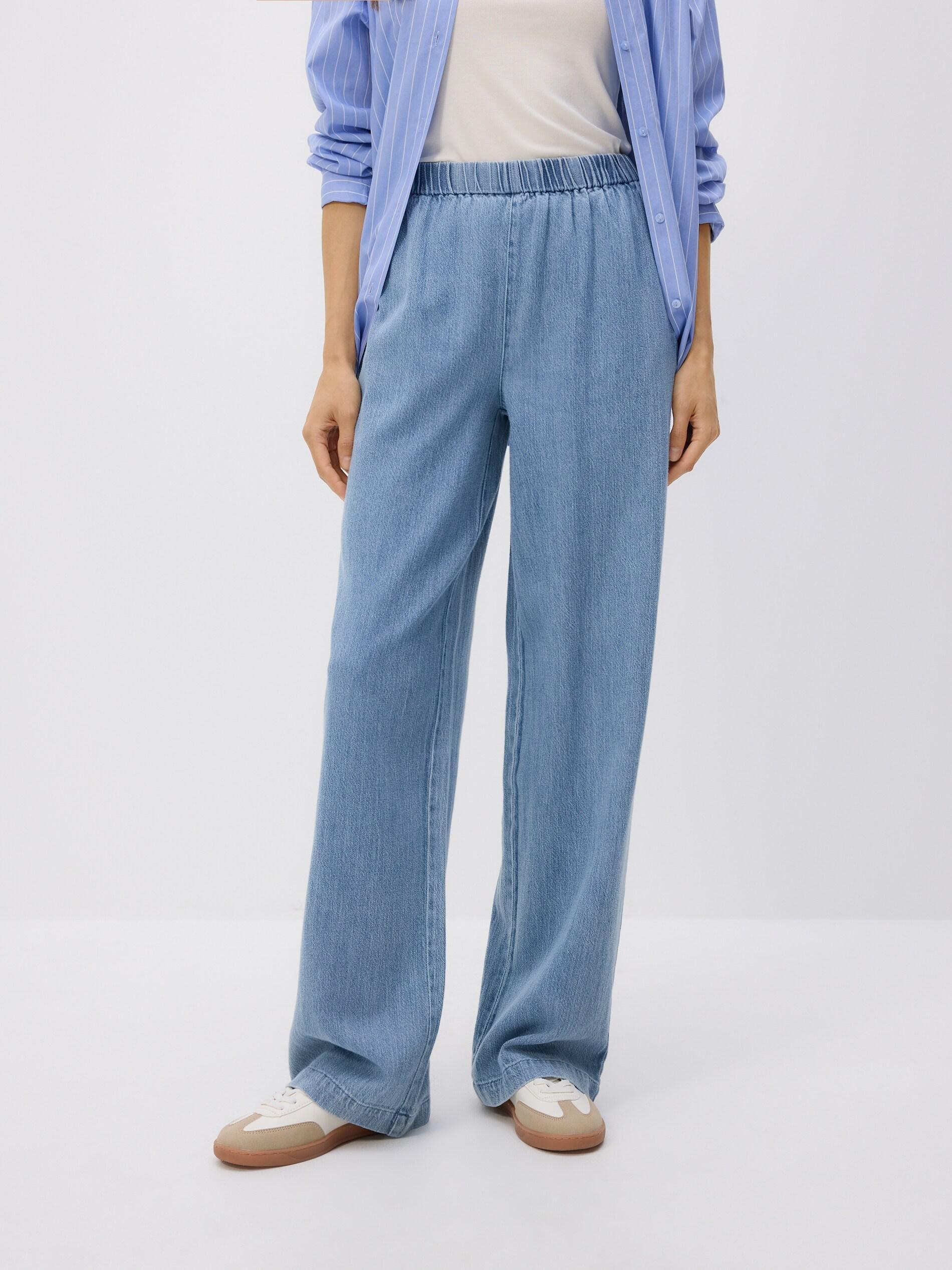 Blue Wide Leg Jeans, Blue, large image number 1