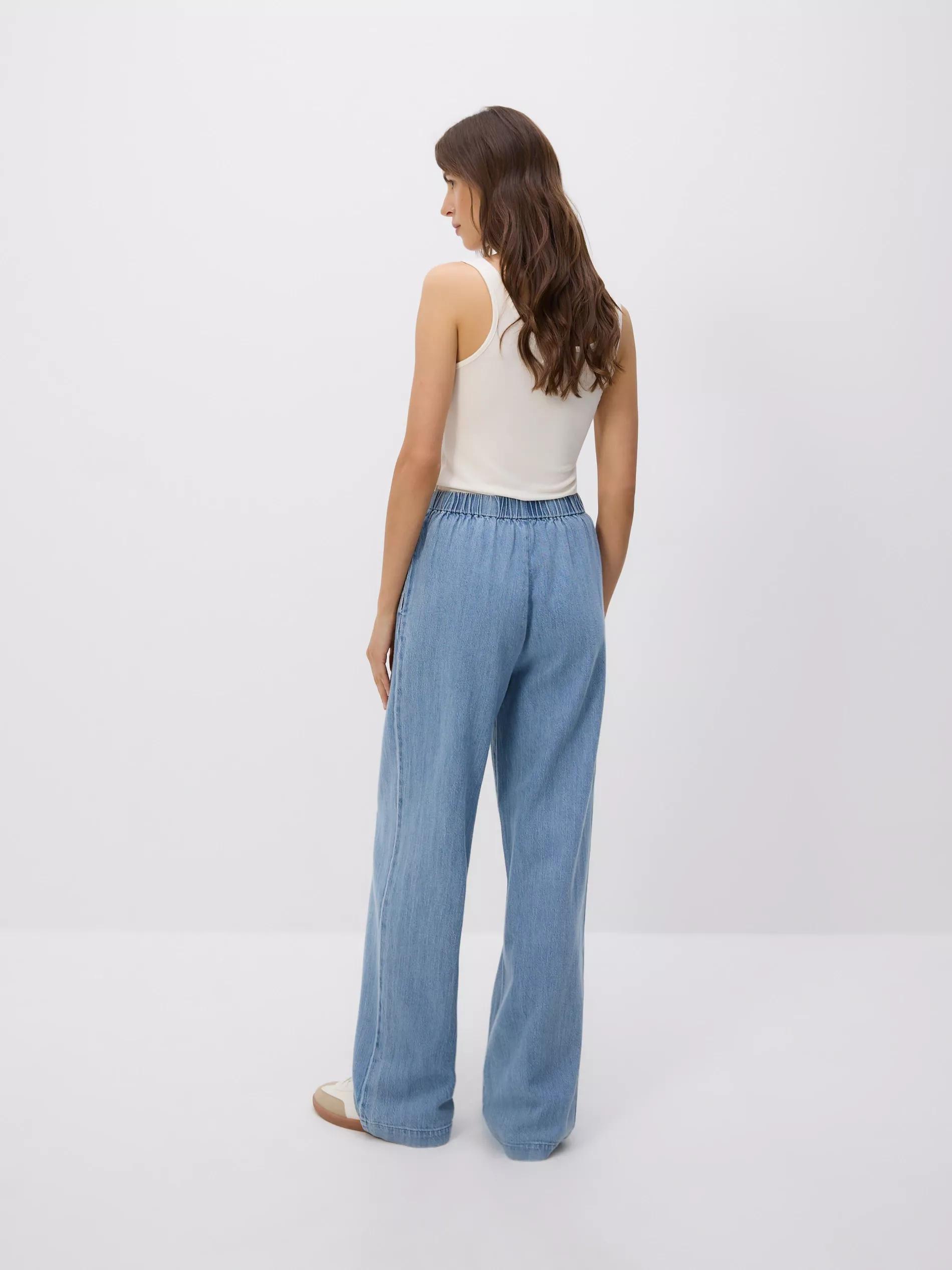 Blue Wide Leg Jeans, Blue, large image number 3