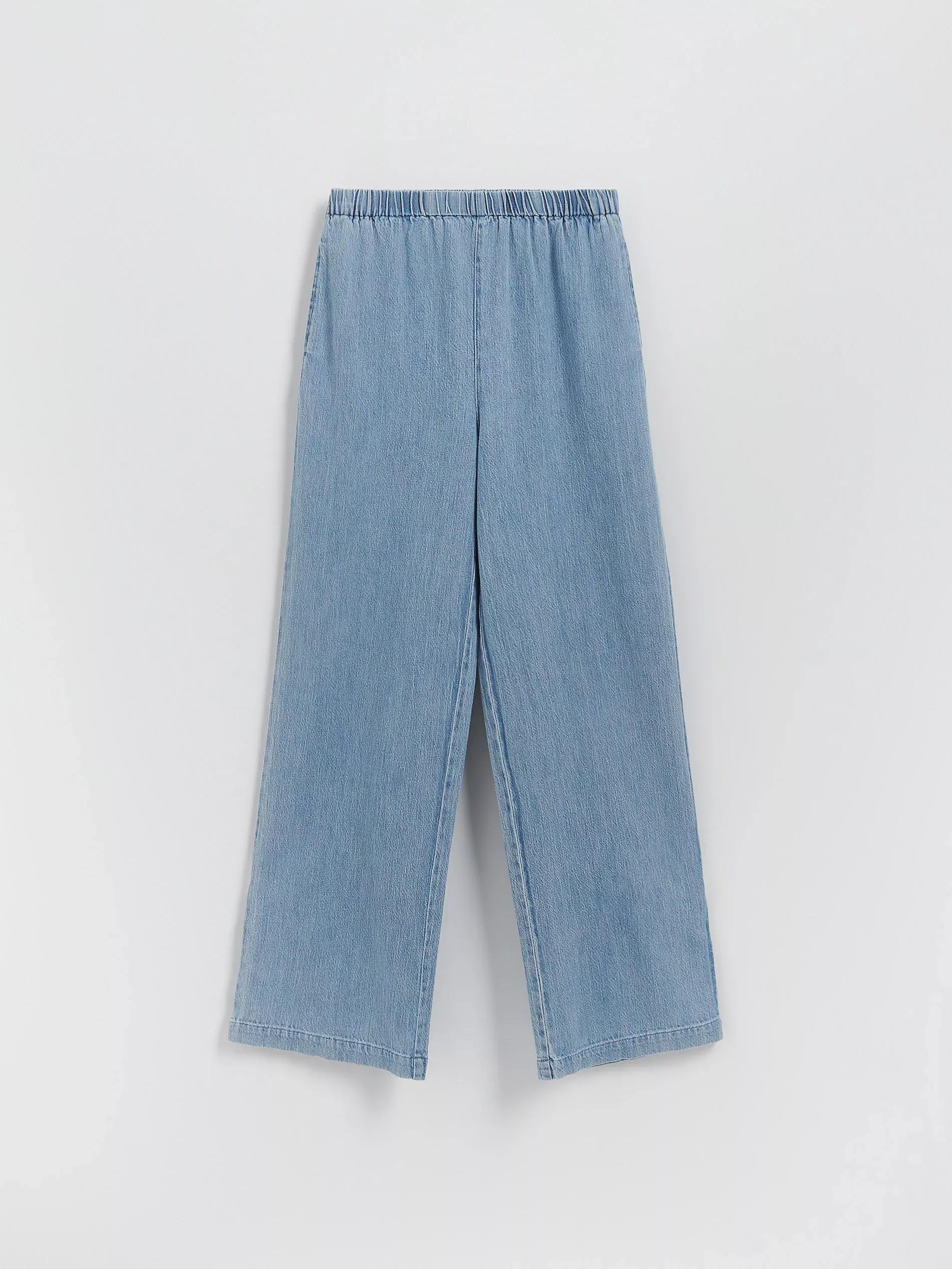 Blue Wide Leg Jeans, Blue, large image number 4