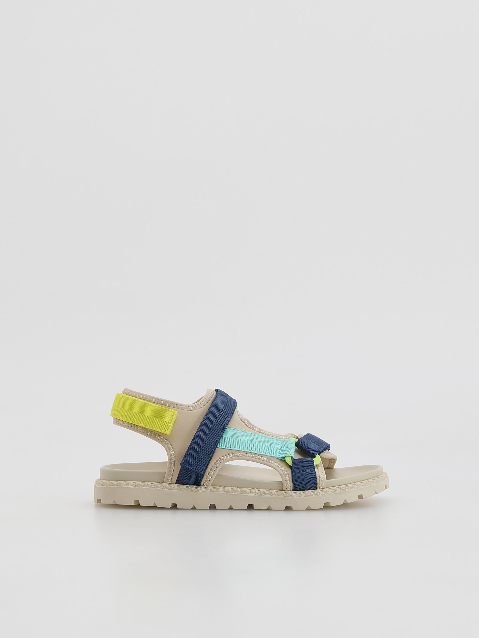 Multicolour Sandals With Velcro Fastening, Multicolor, large image number 0