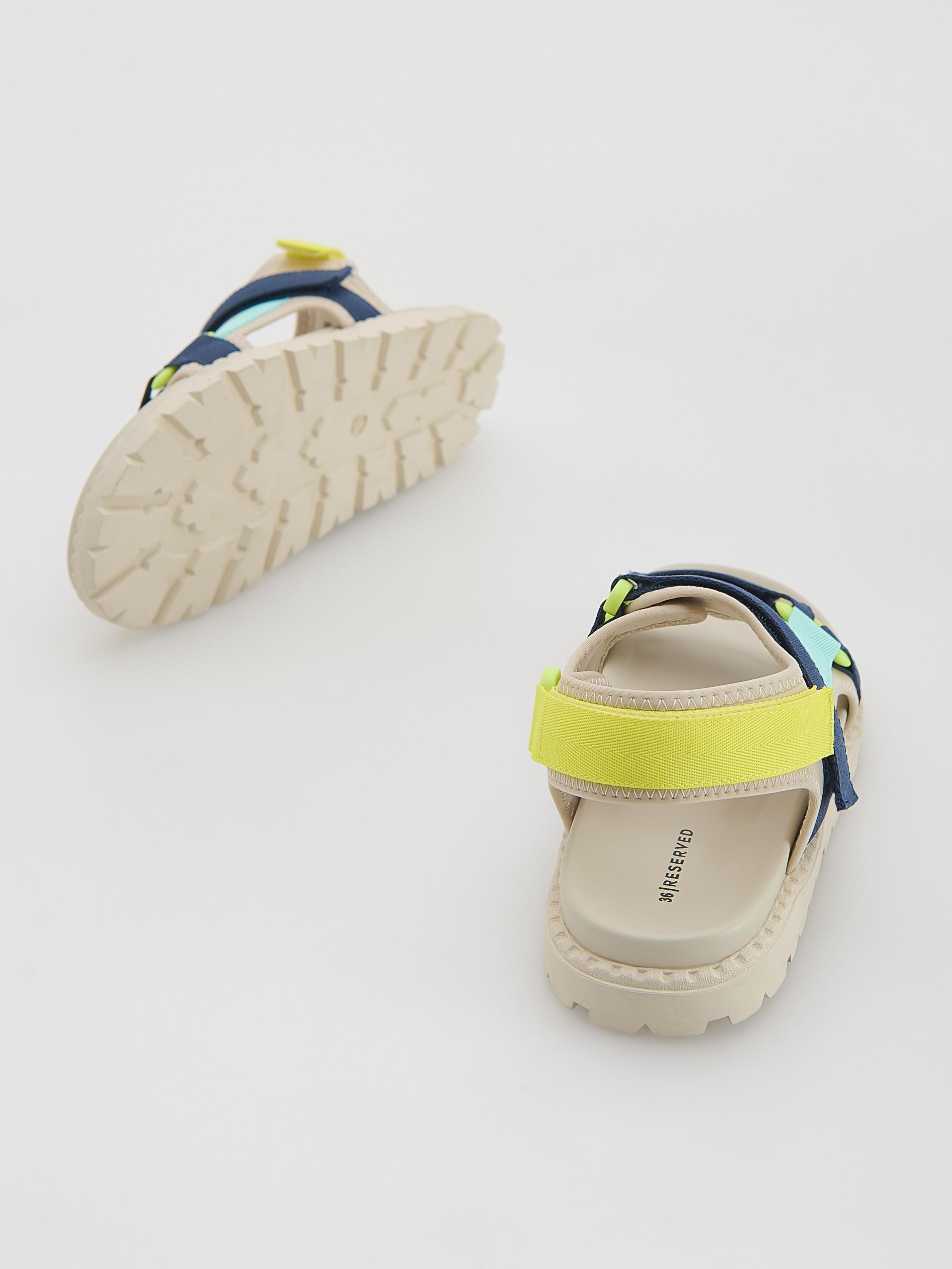 Multicolour Sandals With Velcro Fastening, Multicolor, large image number 2