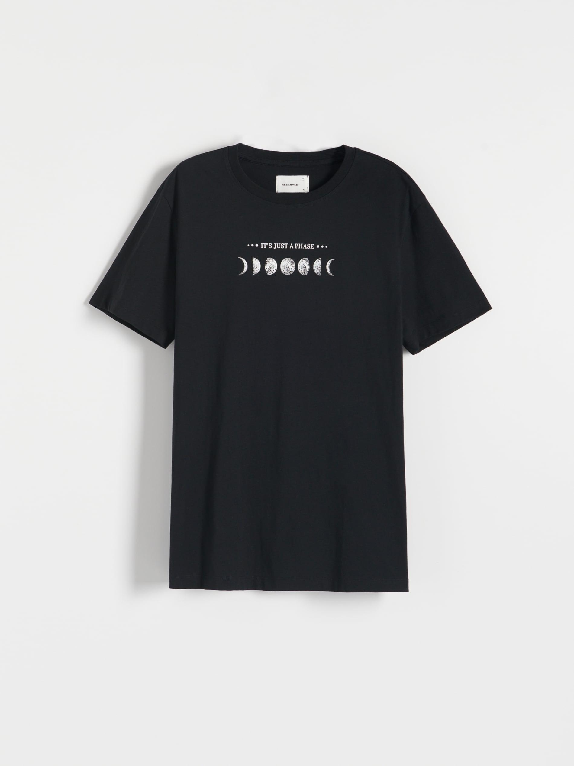 Black Regular Fit Printed T-Shirt, , large image number 0