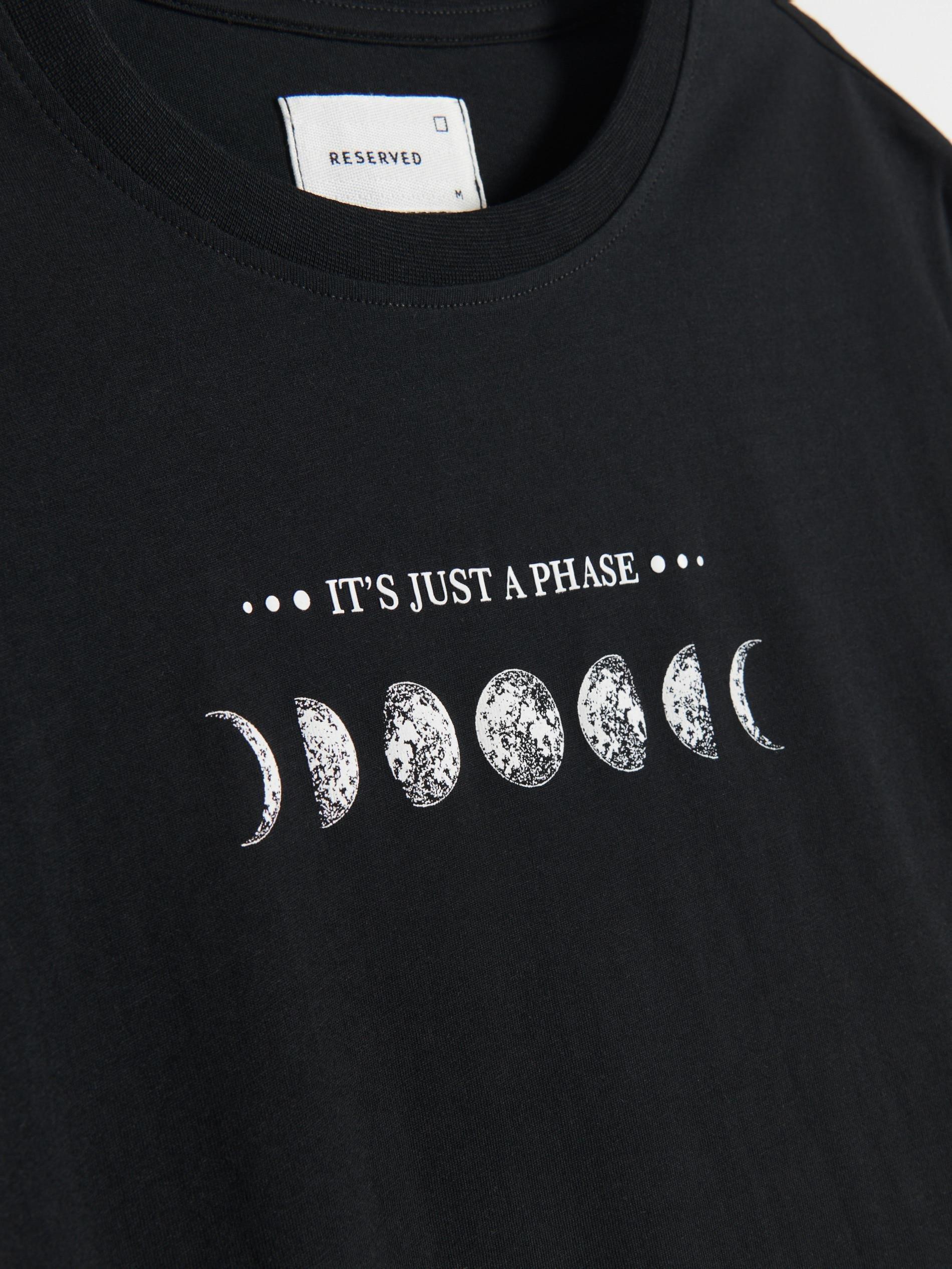 Black Regular Fit Printed T-Shirt, , large image number 1
