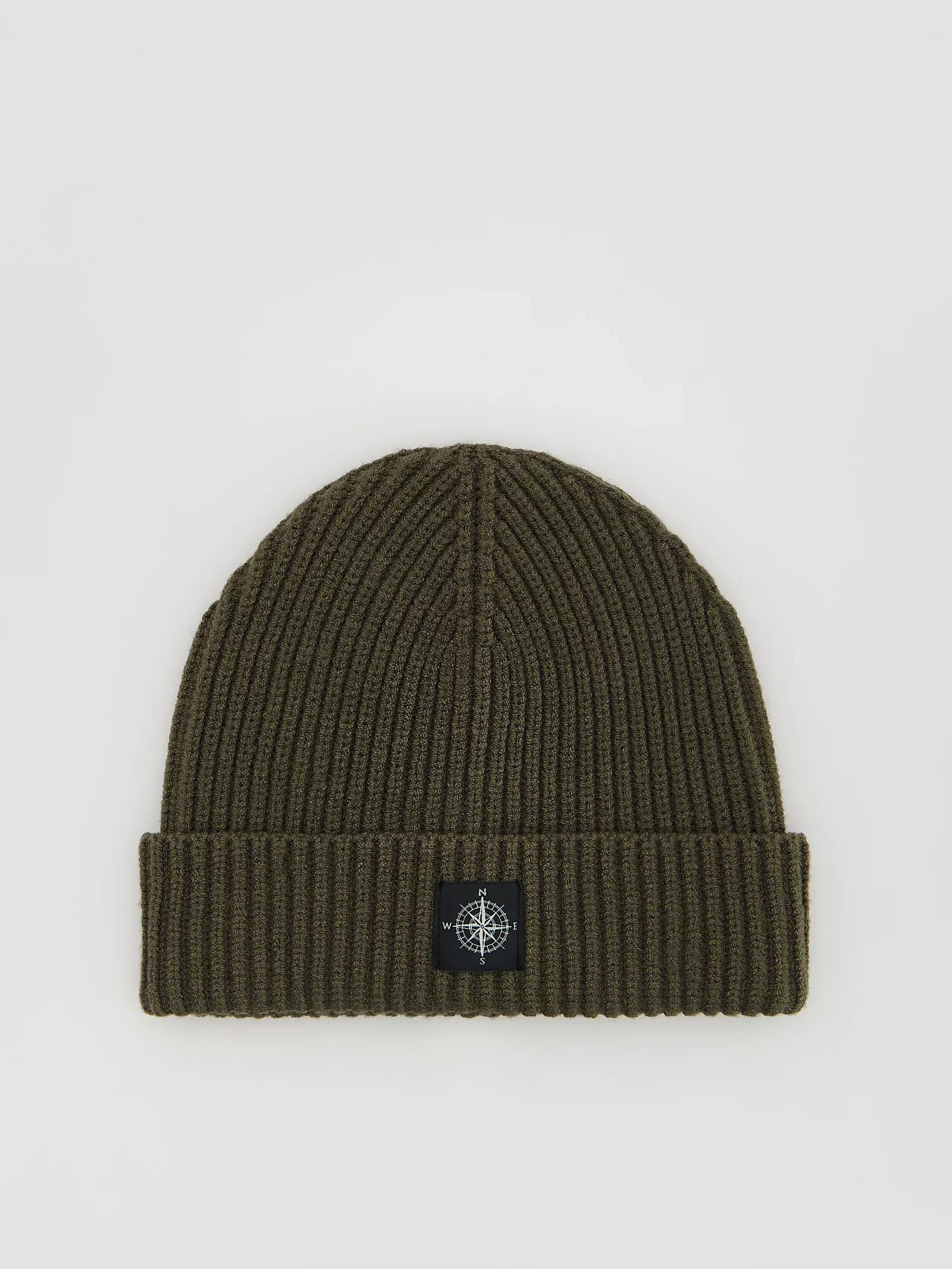 Green Viscose Blend Beanie, Green, large image number 0