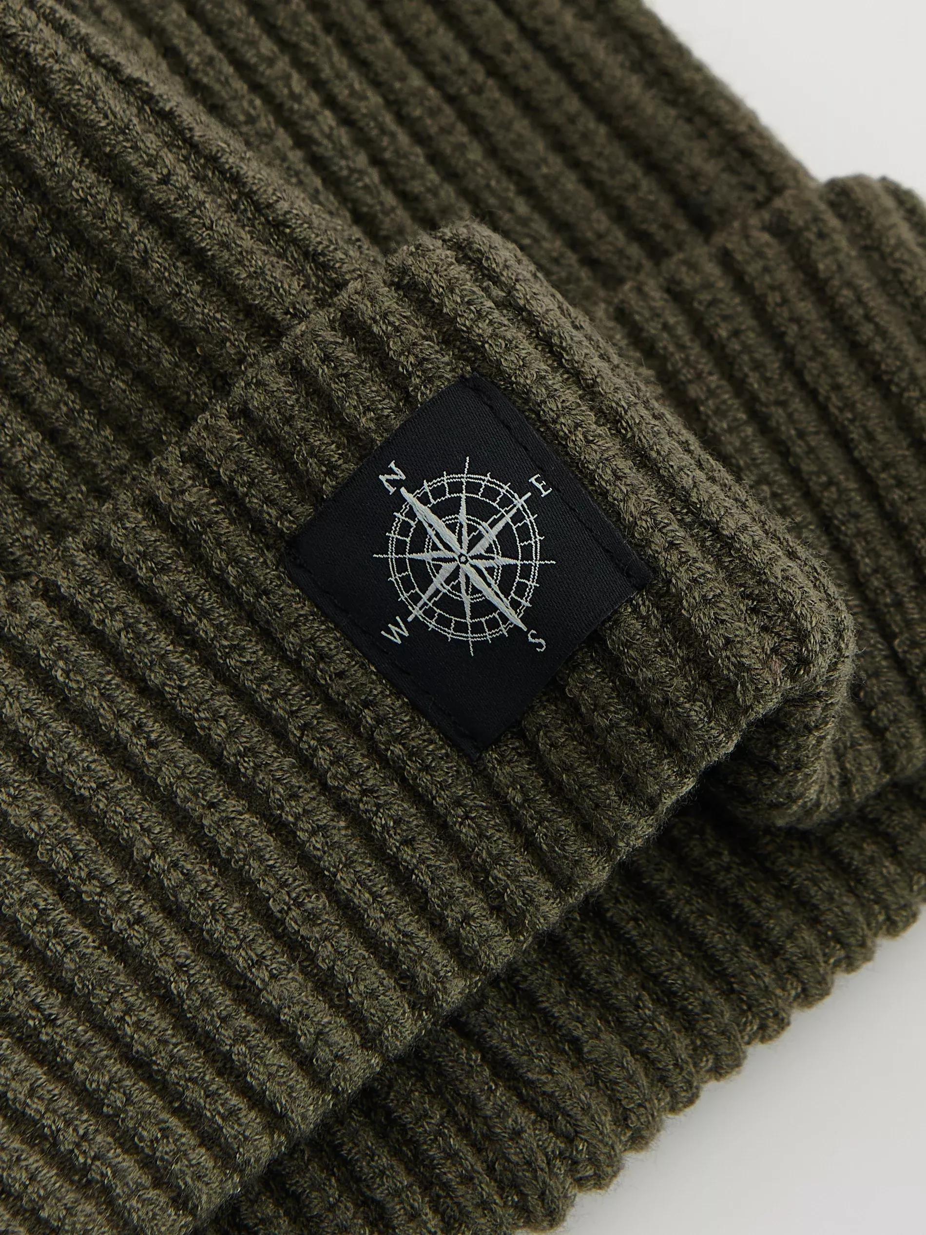 Green Viscose Blend Beanie, Green, large image number 1