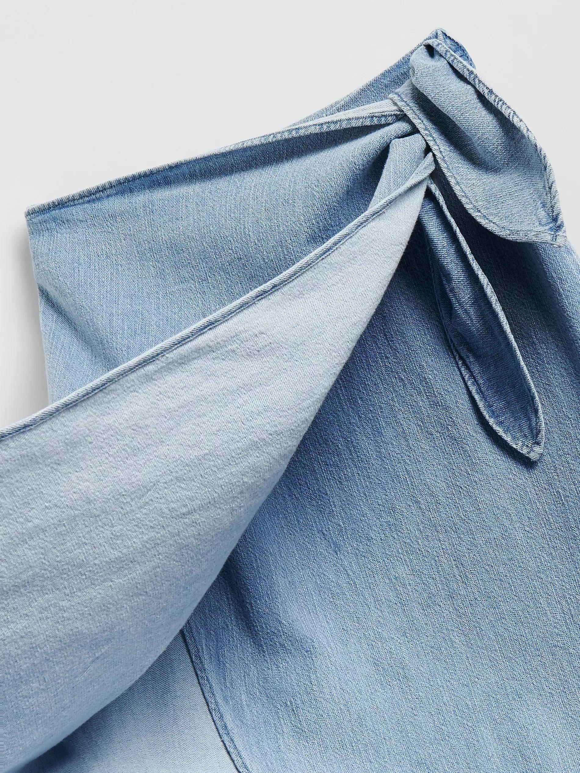 Blue Denim Midi Skirt, , large image number 1
