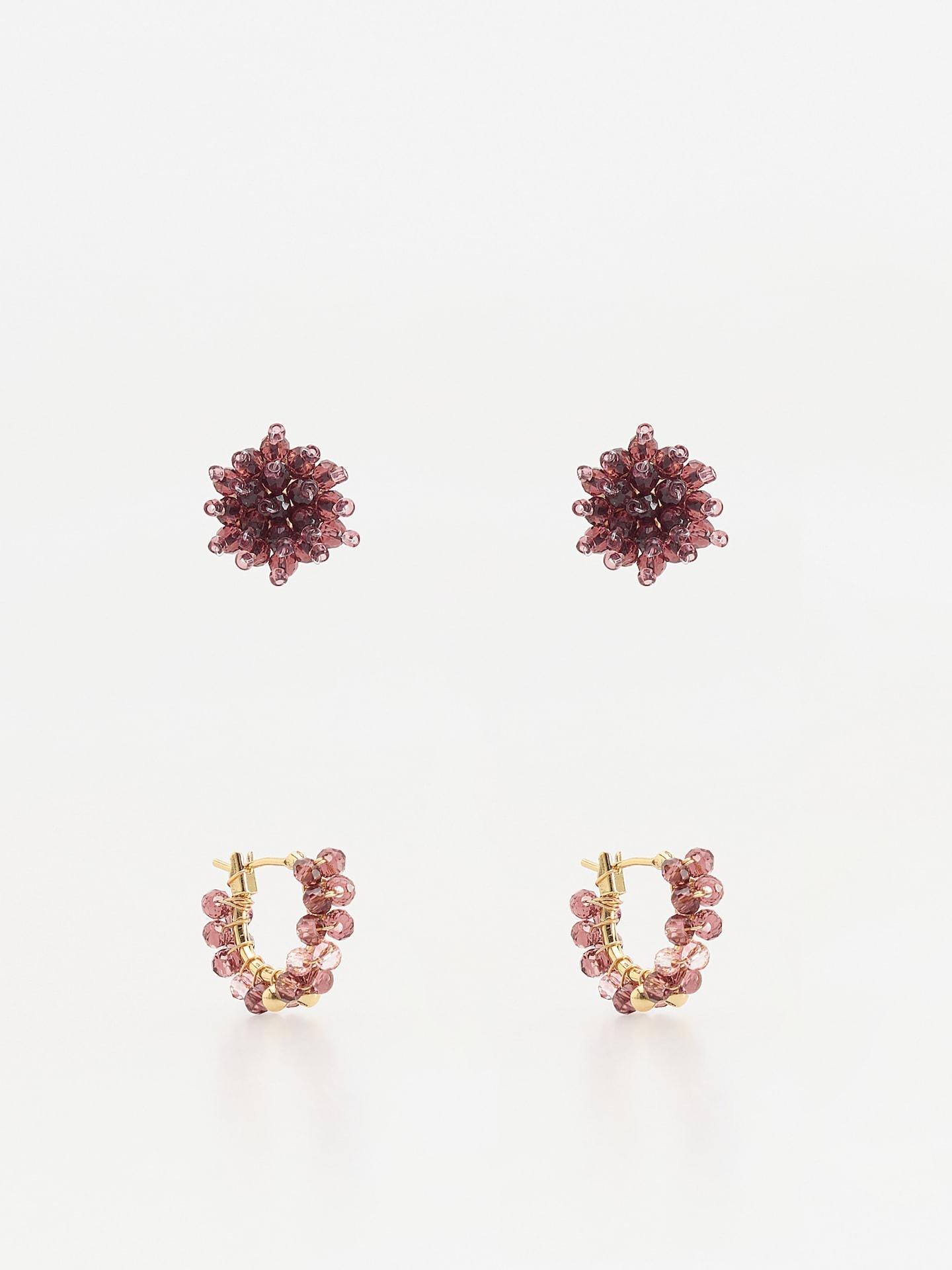 EARRINGS DARK VIOLET, Purple, medium