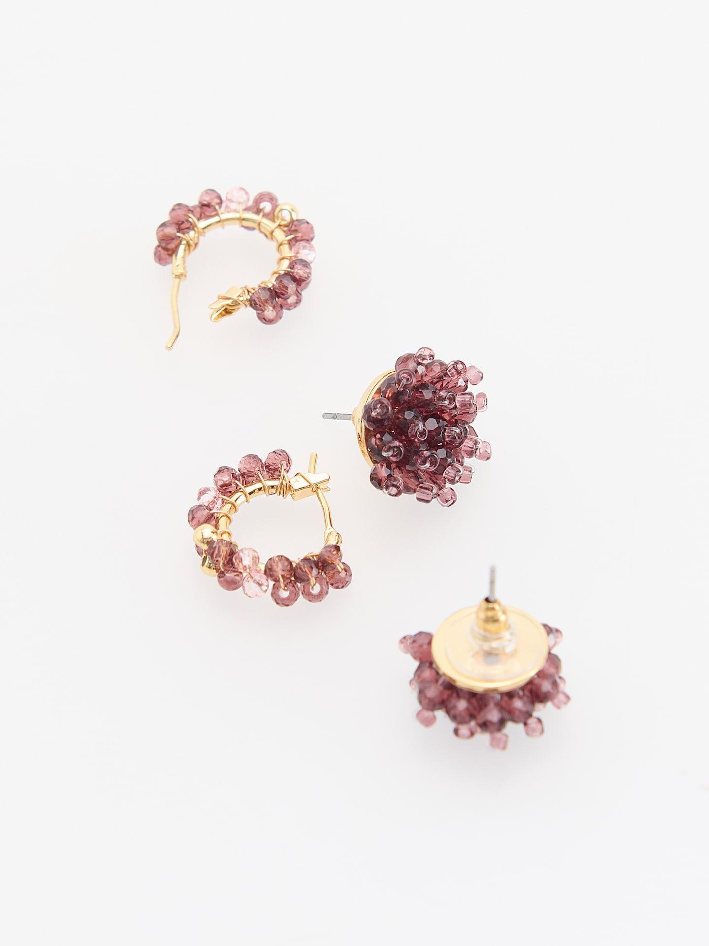 EARRINGS DARK VIOLET, Purple, medium