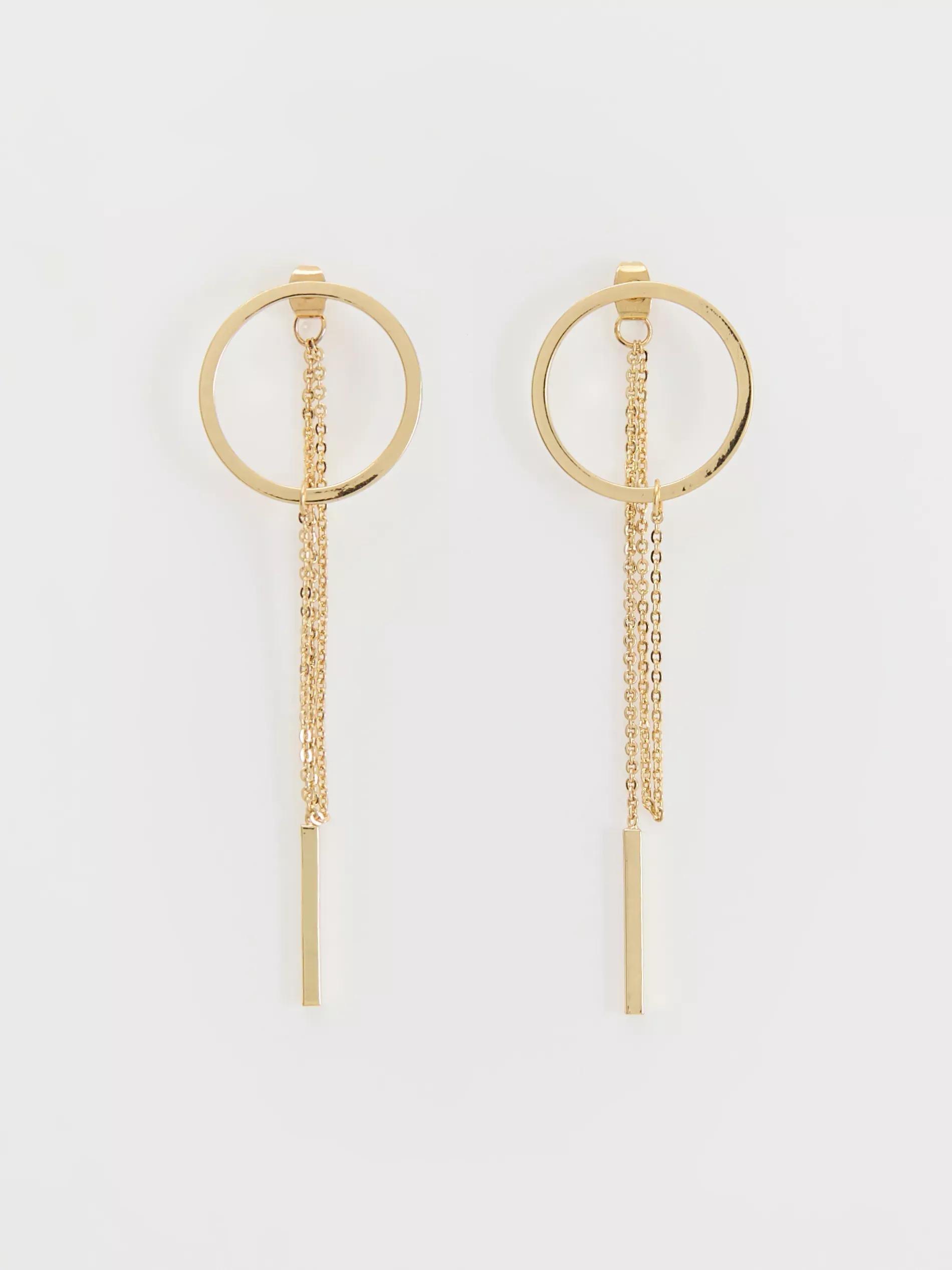 Gold Earrings, Golden, large image number 1