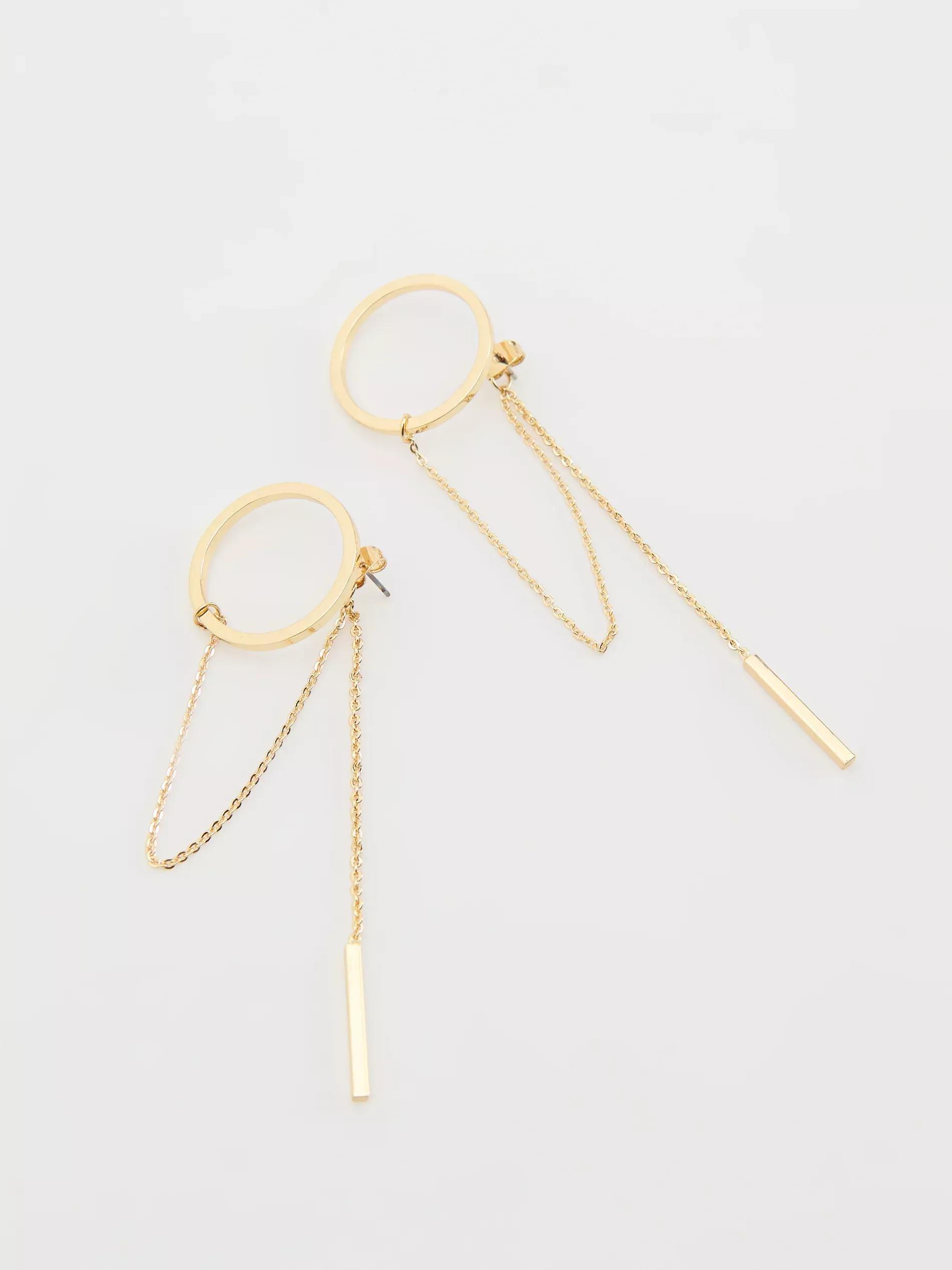Gold Earrings, Golden, large image number 2