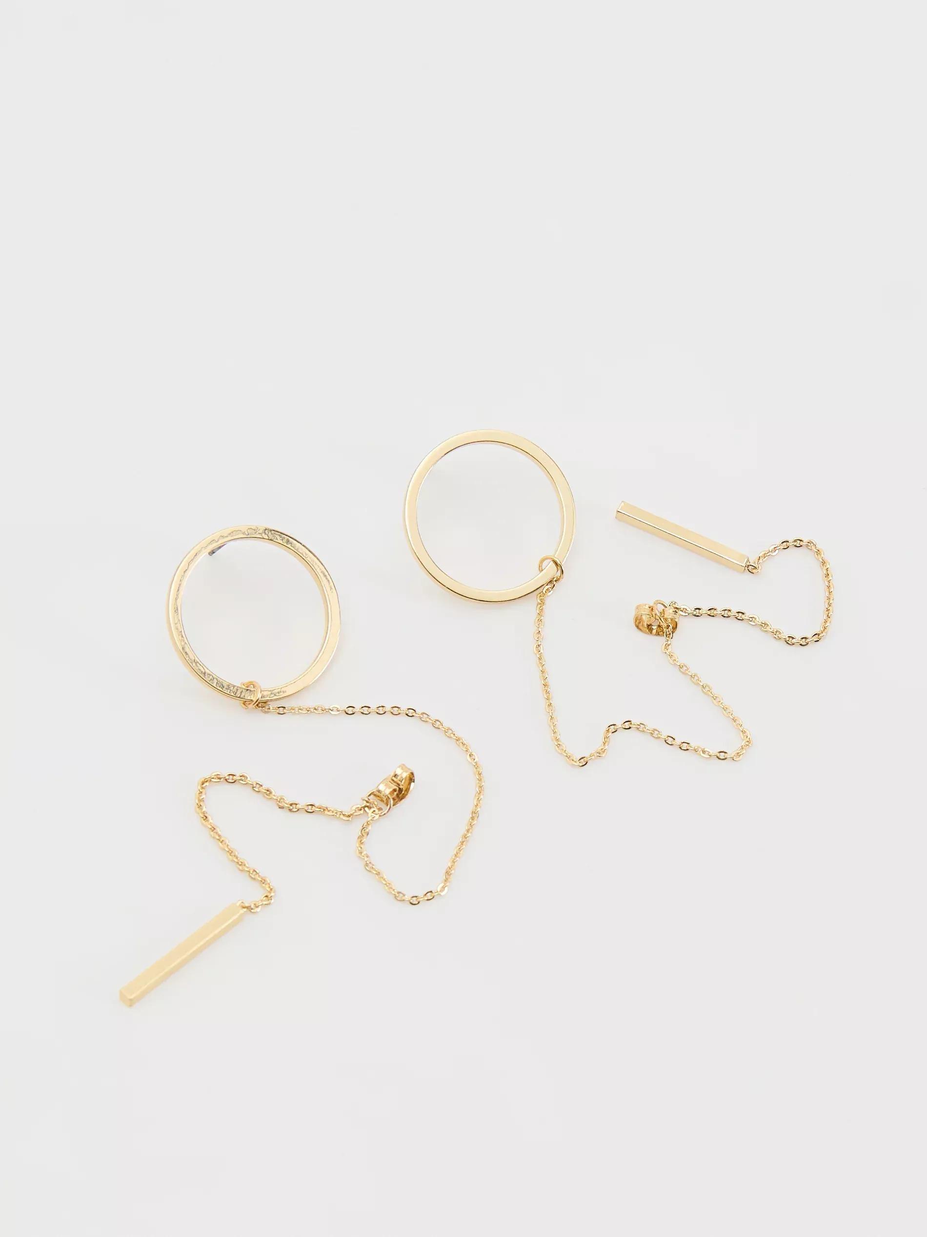 Gold Earrings, Golden, large image number 3