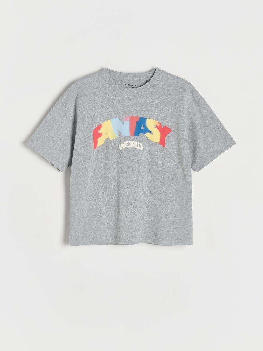 Grey Oversized T-Shirt With High Cotton Content, , large image number 2