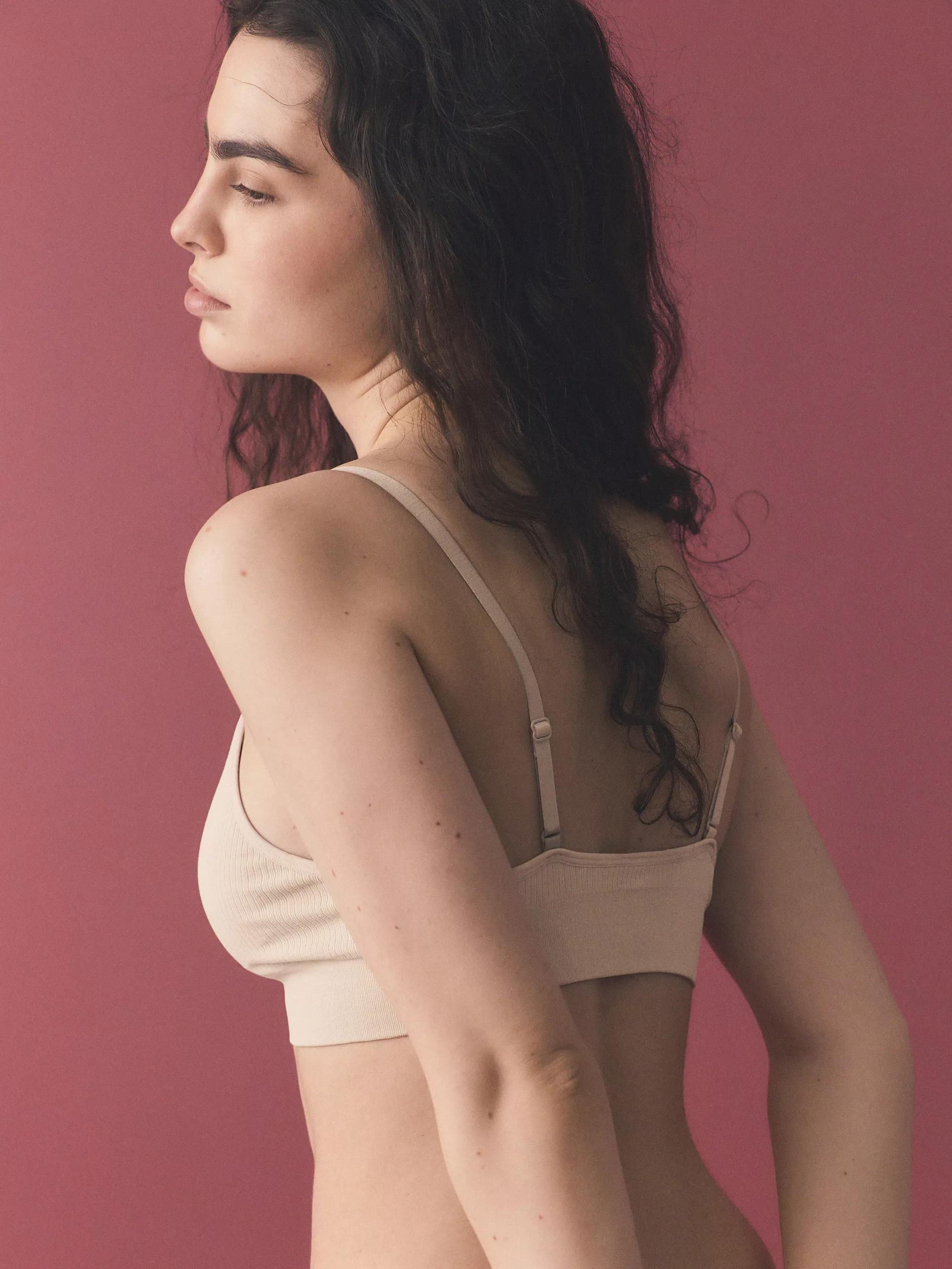 Beige Wireless Bra, Beige, large image number 4