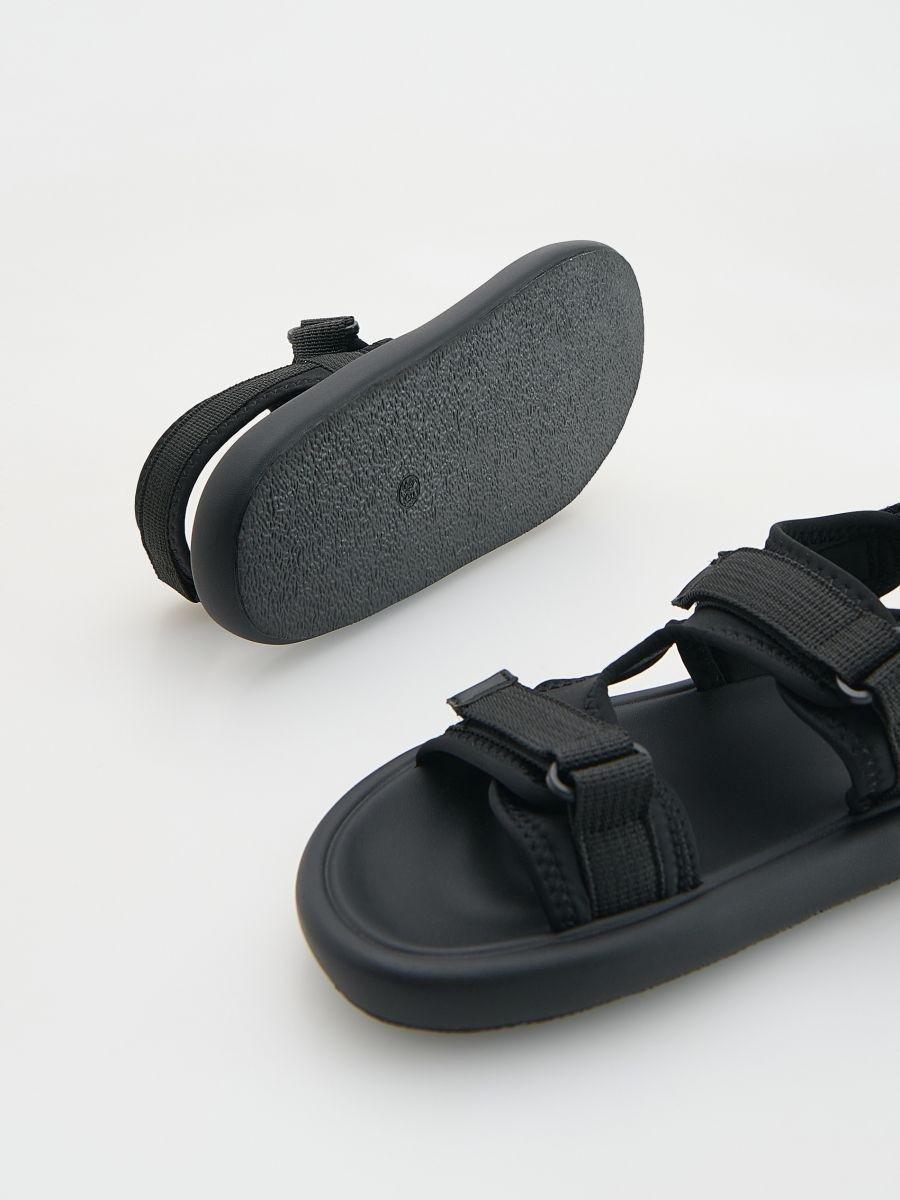 Black Sandals With Velcro Fastening, , large image number 2