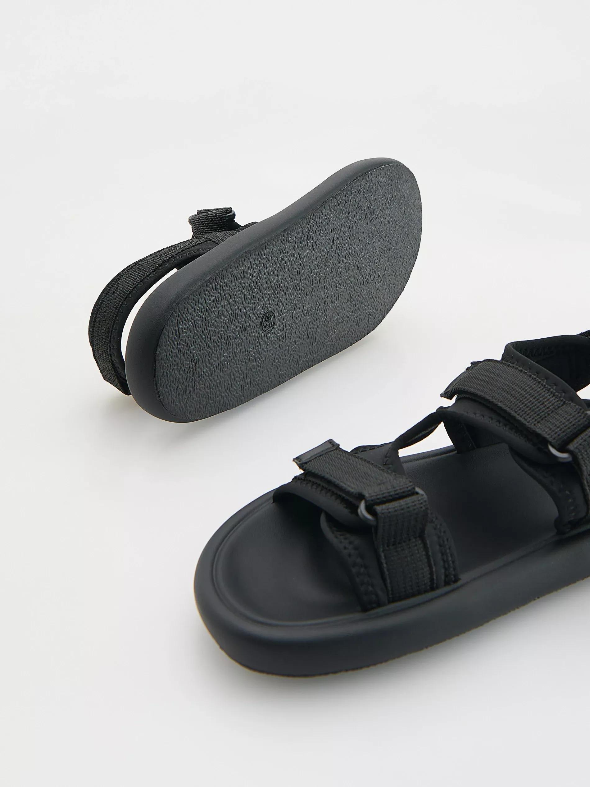Black Sandals With Velcro Fastening, Black, large image number 3