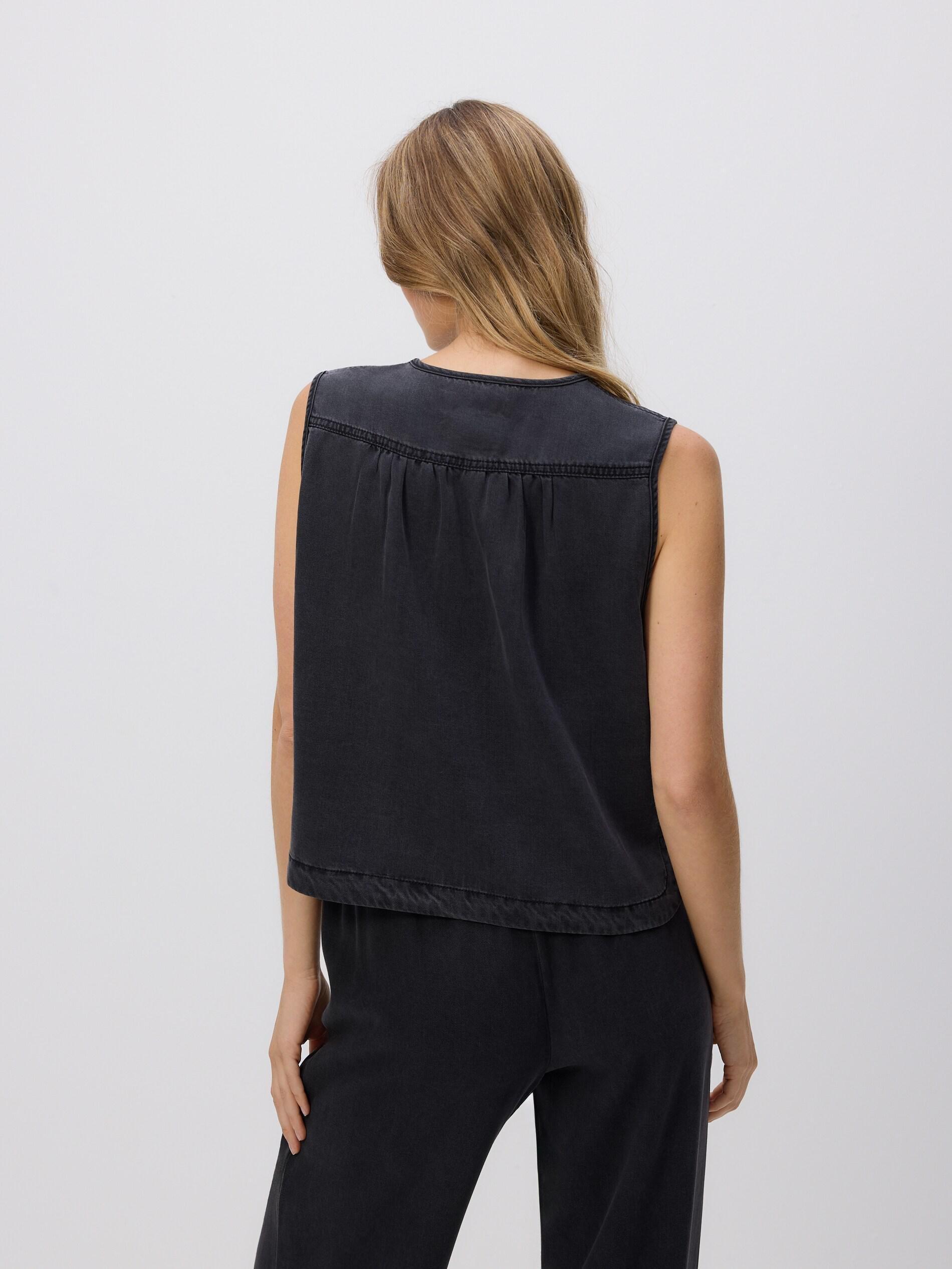Grey Lyocell Rich Vest, Grey, large image number 1