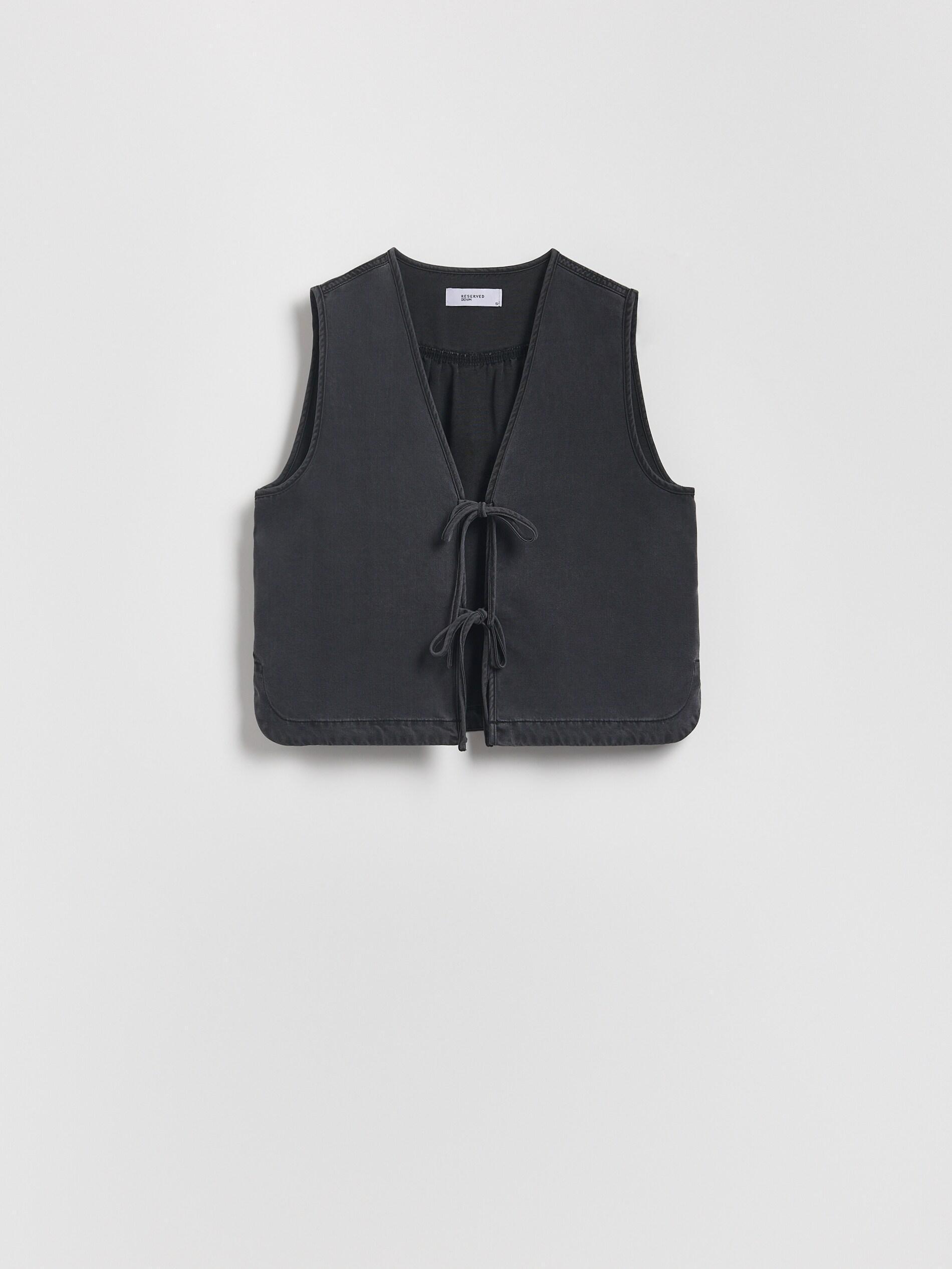 Grey Lyocell Rich Vest, Grey, large image number 5