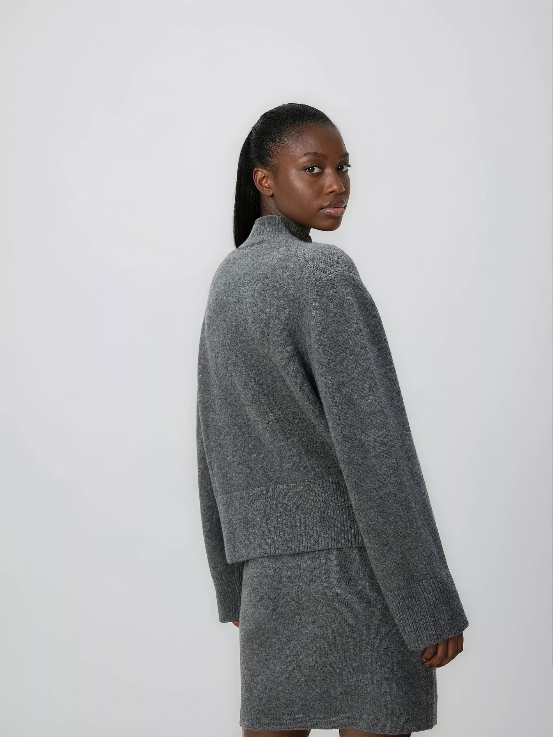 Grey High Neck Jumper, Grey, large image number 3