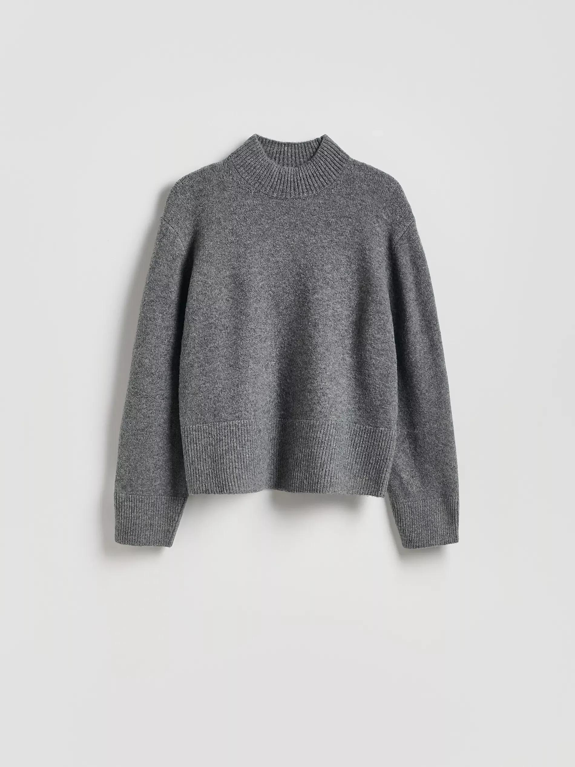 Grey High Neck Jumper, Grey, large image number 4
