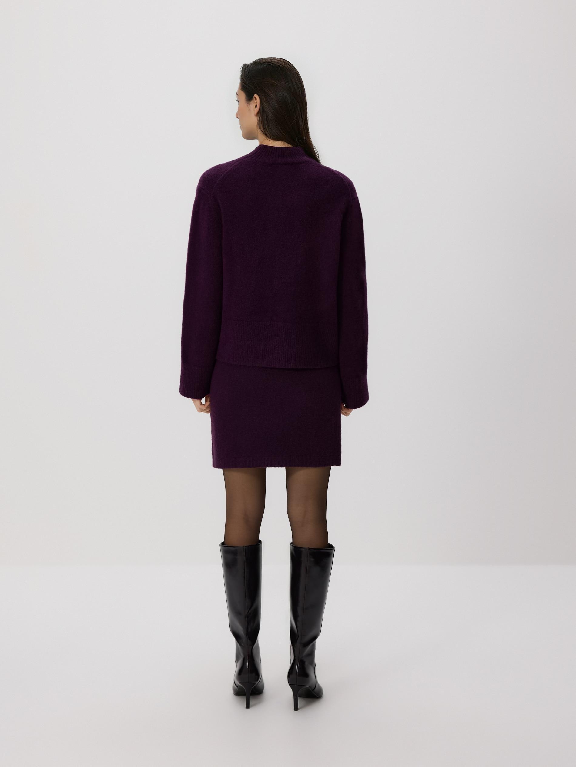 Brown High Neck Jumper, Burgundy, large image number 1