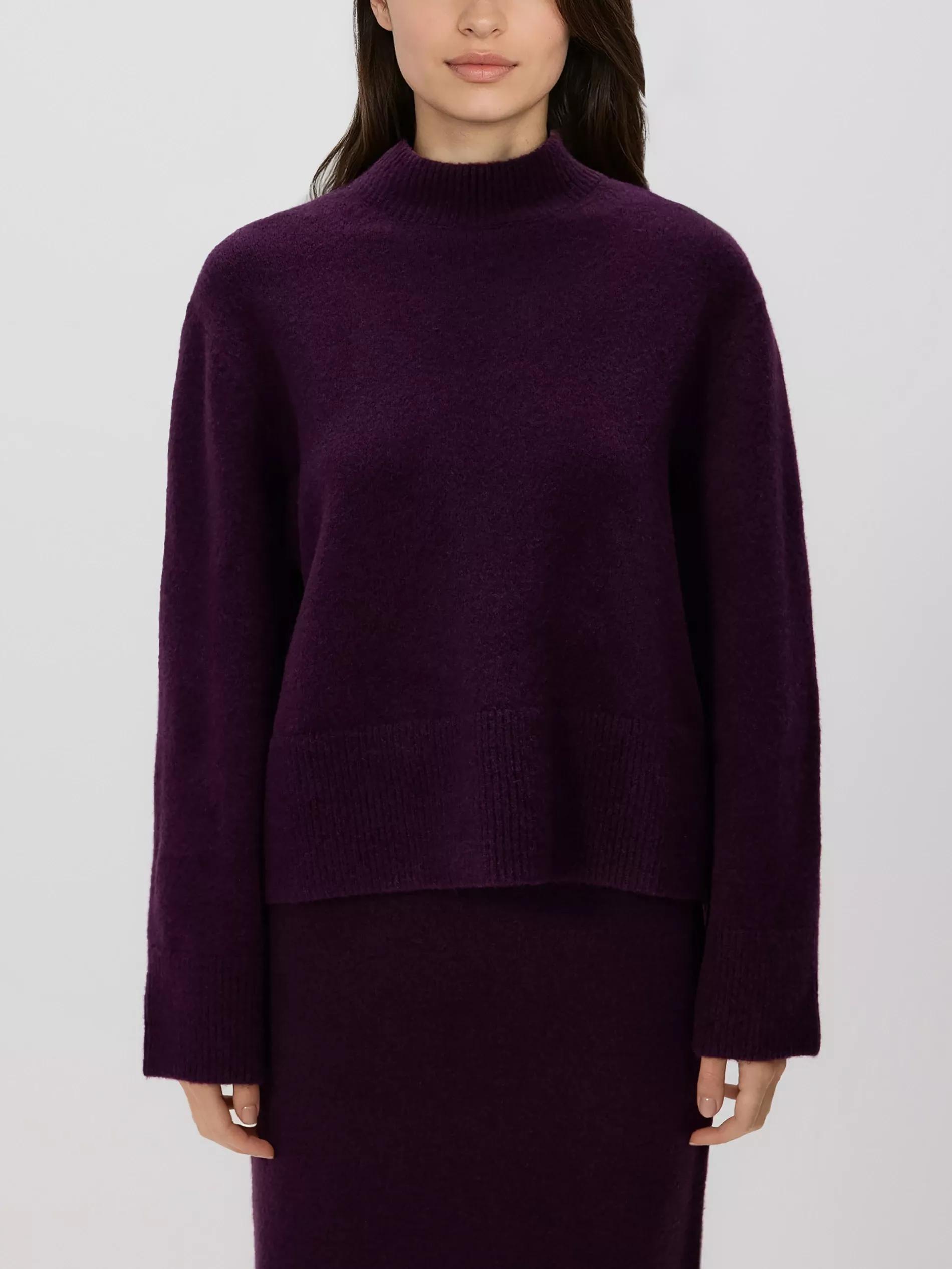 Brown High Neck Jumper, Burgundy, large image number 2