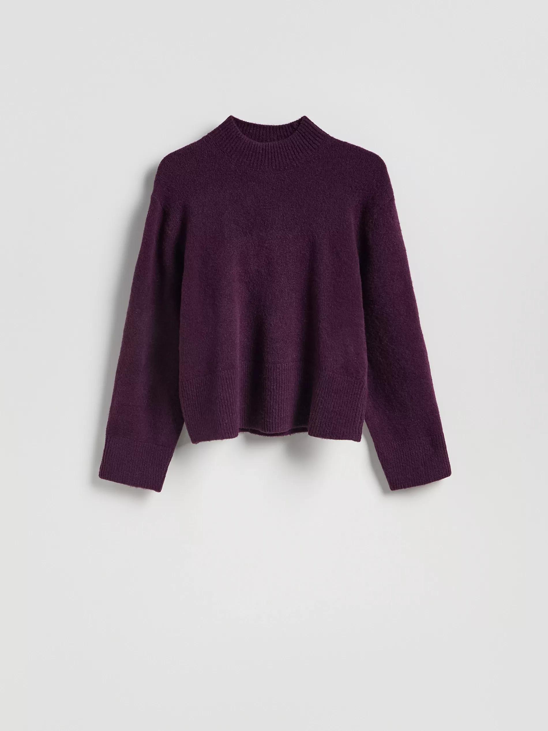 Brown High Neck Jumper, Burgundy, large image number 4