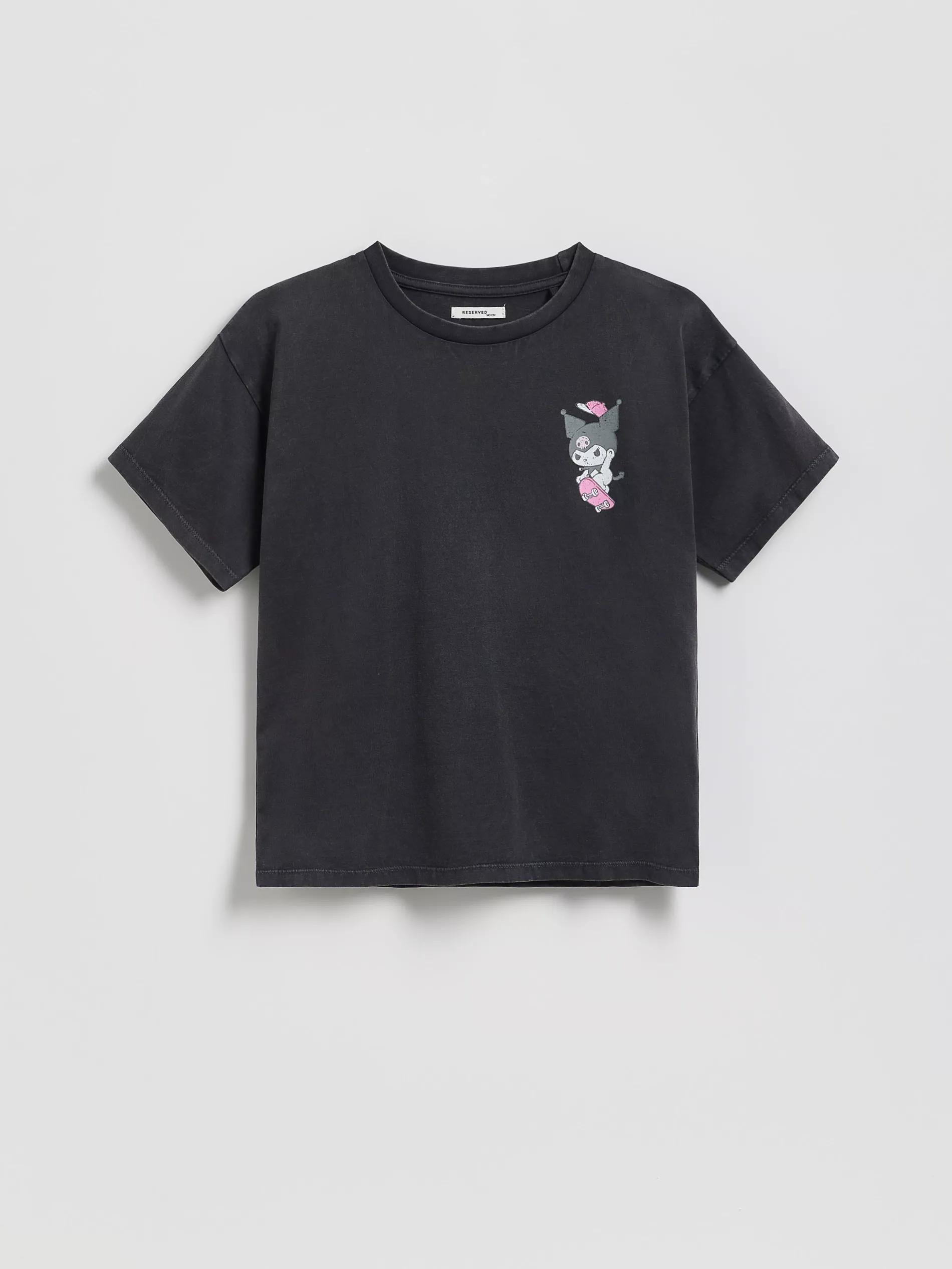 Black Kuromi T-Shirt, Black, large image number 0