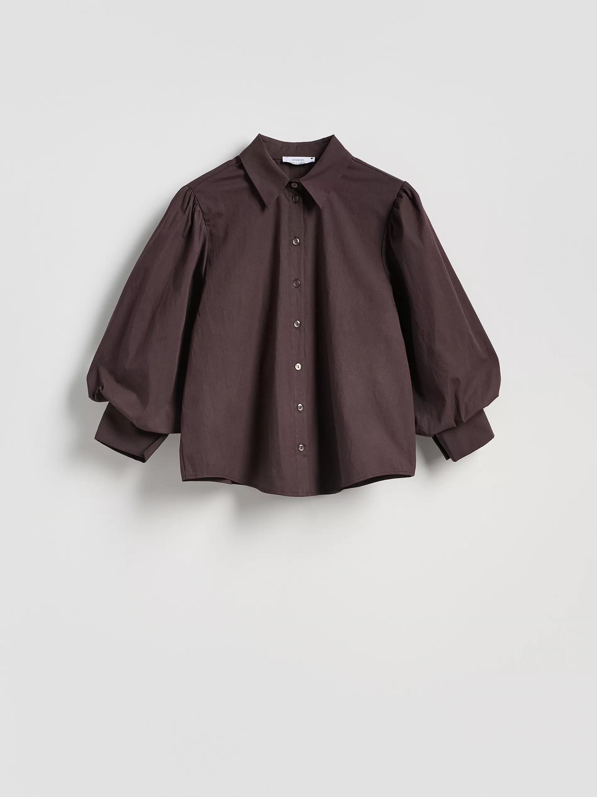 Brown Shirt With Puffy Sleeves, , large image number 4