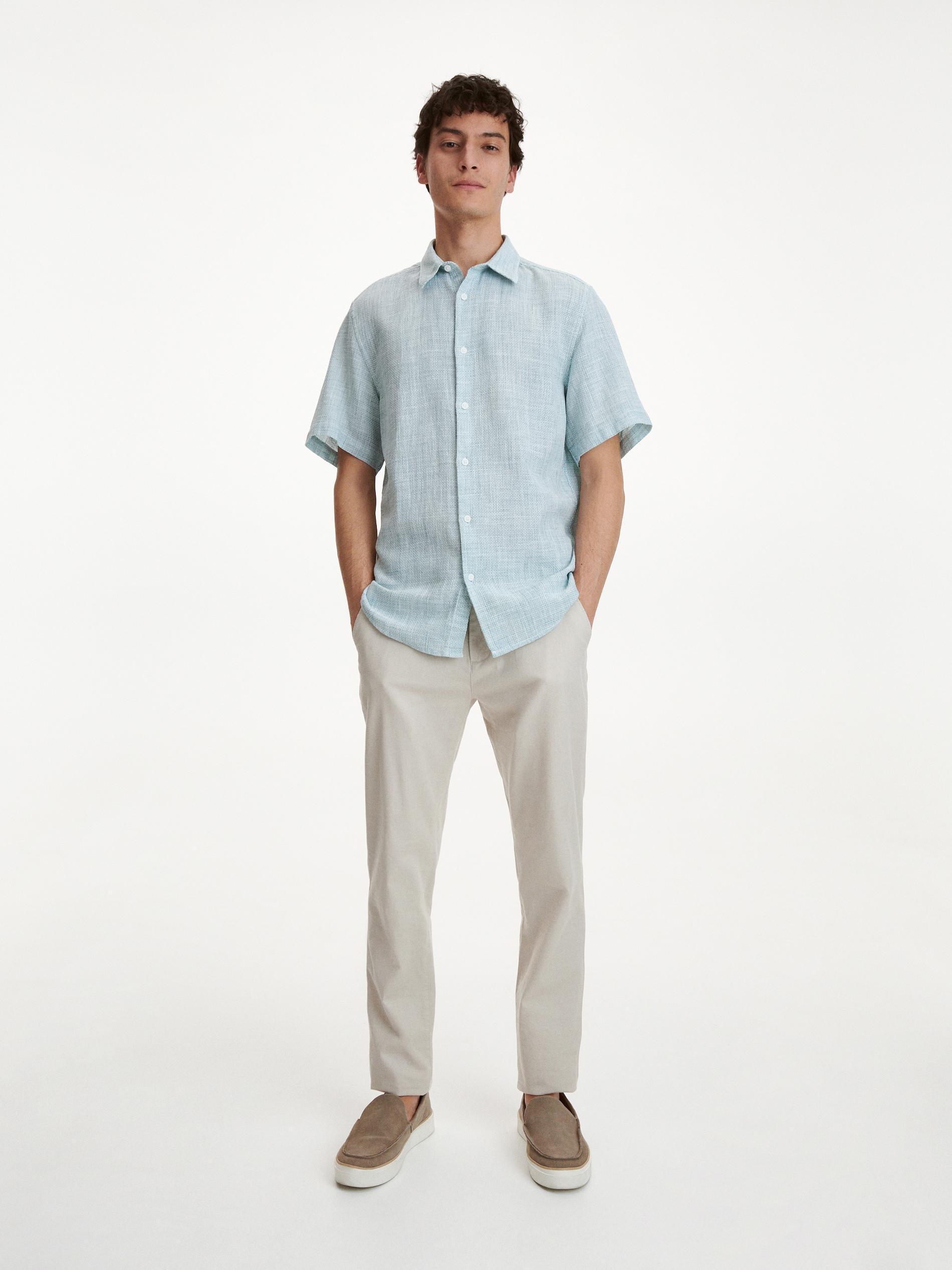 Green Collared Cotton Shirt, , large image number 0