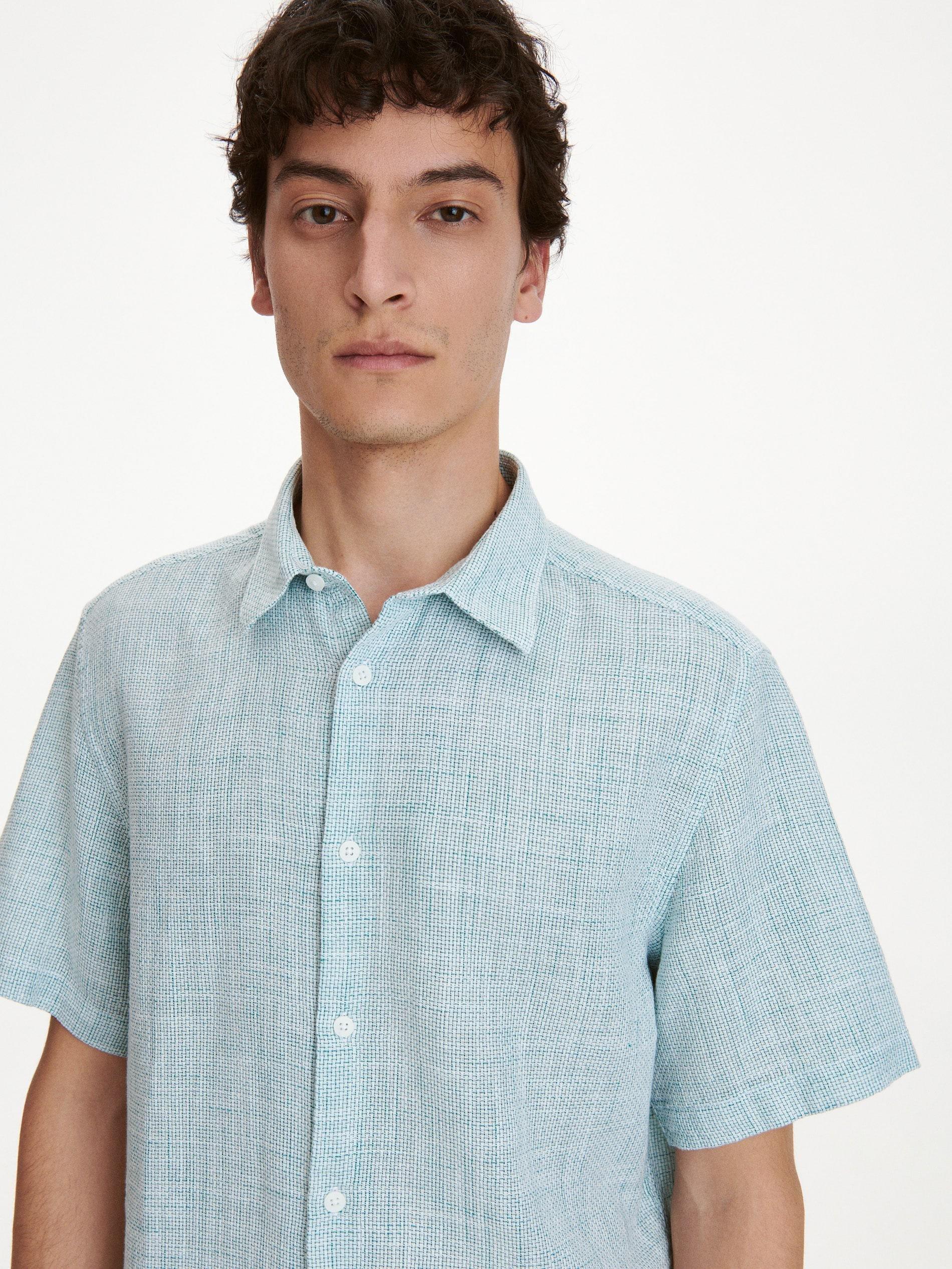 Green Collared Cotton Shirt, , large image number 1