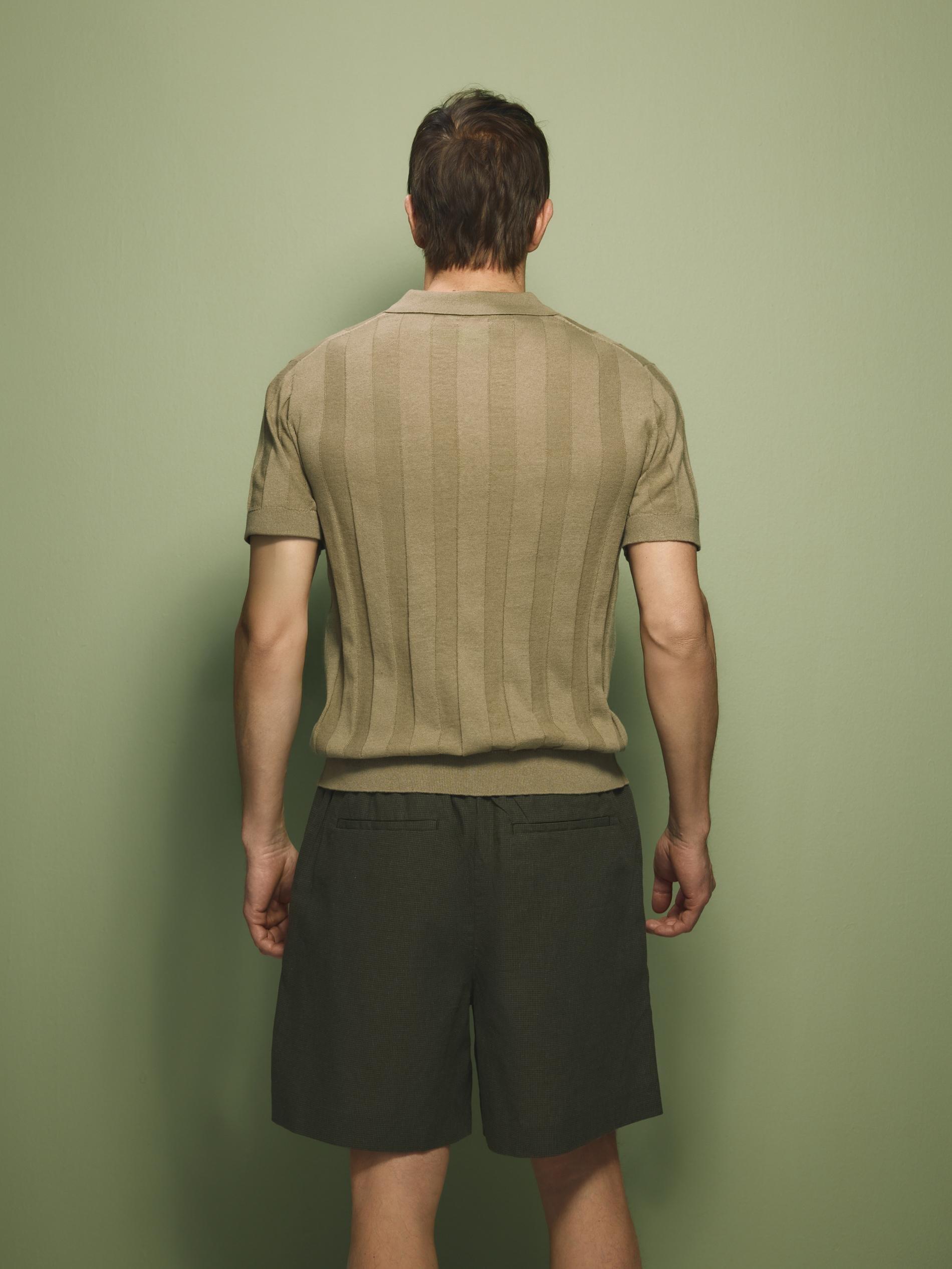 Green Linen Polo Shirt, Green, large image number 3