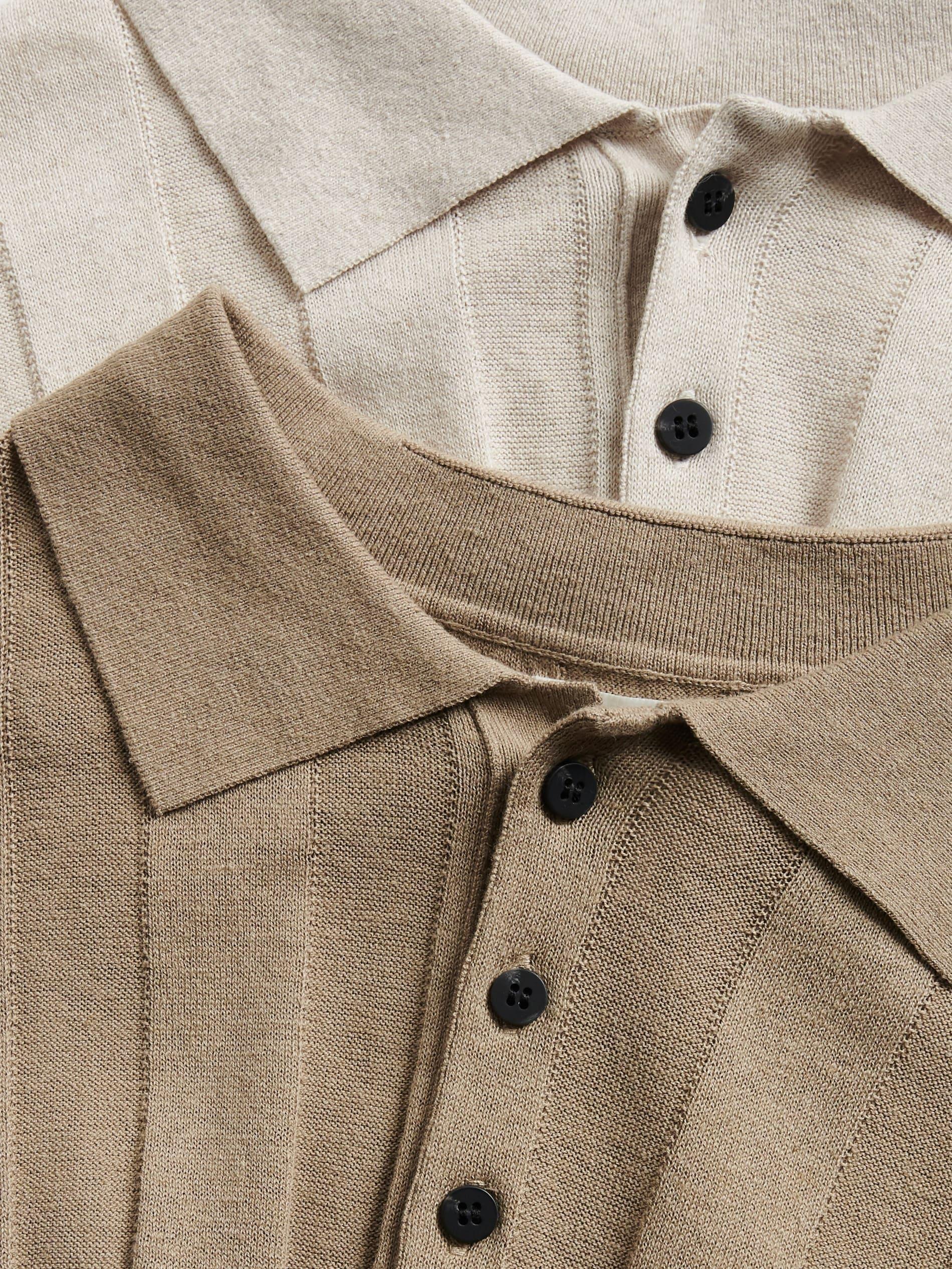 Green Linen Polo Shirt, Green, large image number 5