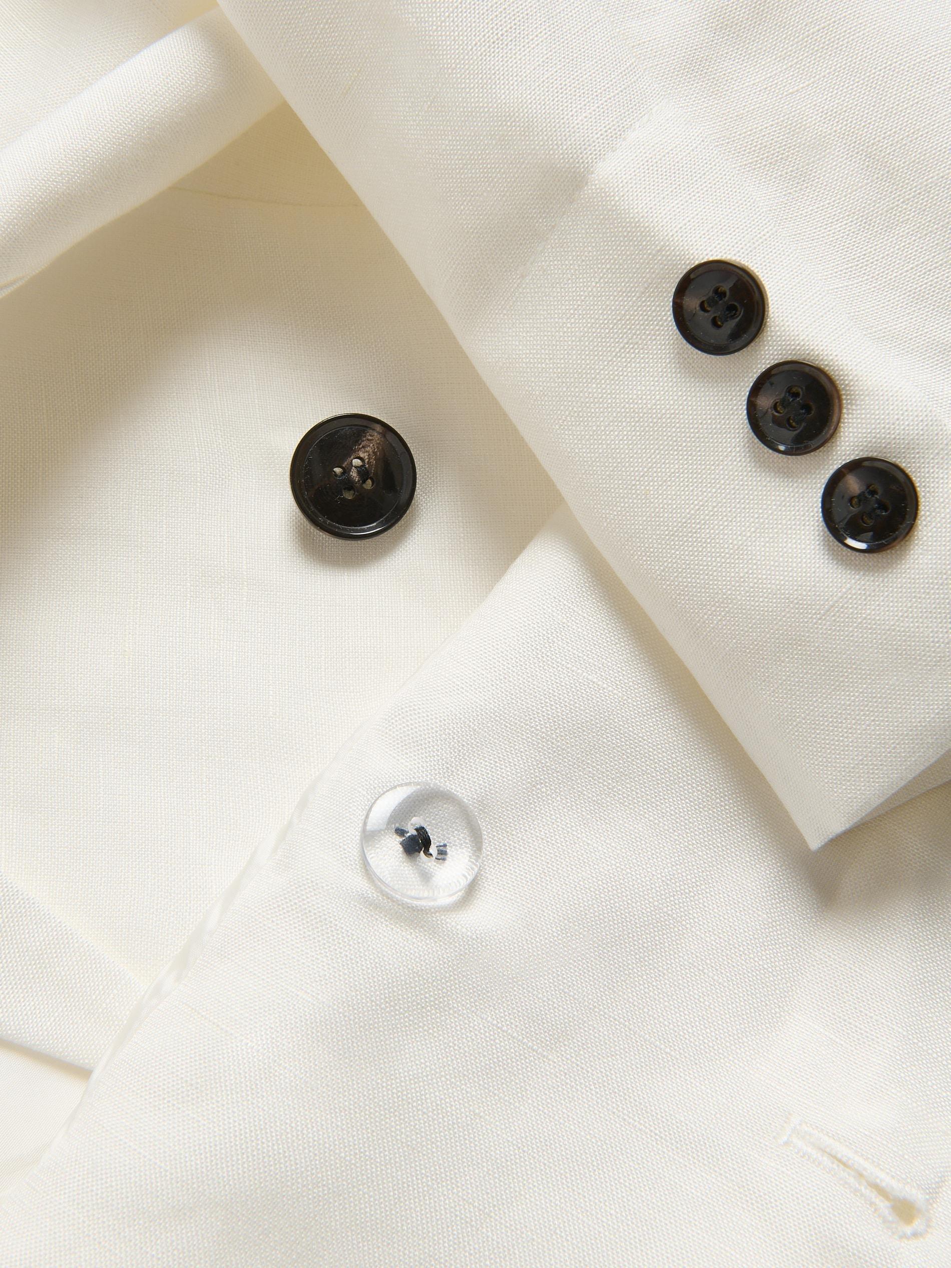 White Linen Rich Blazer, White, large image number 5