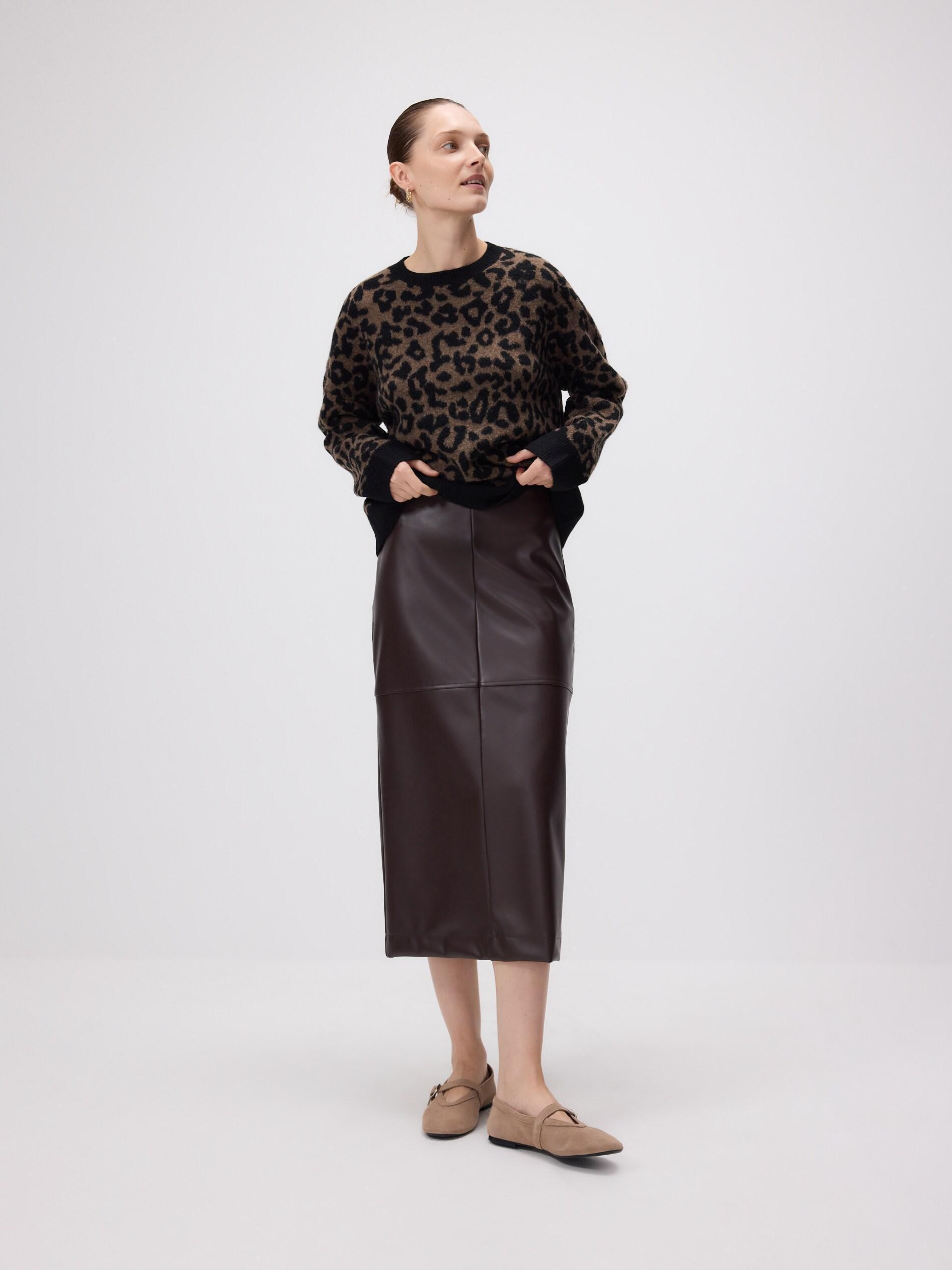 Multicollour Leopard Print Sweater, Multicolor, medium