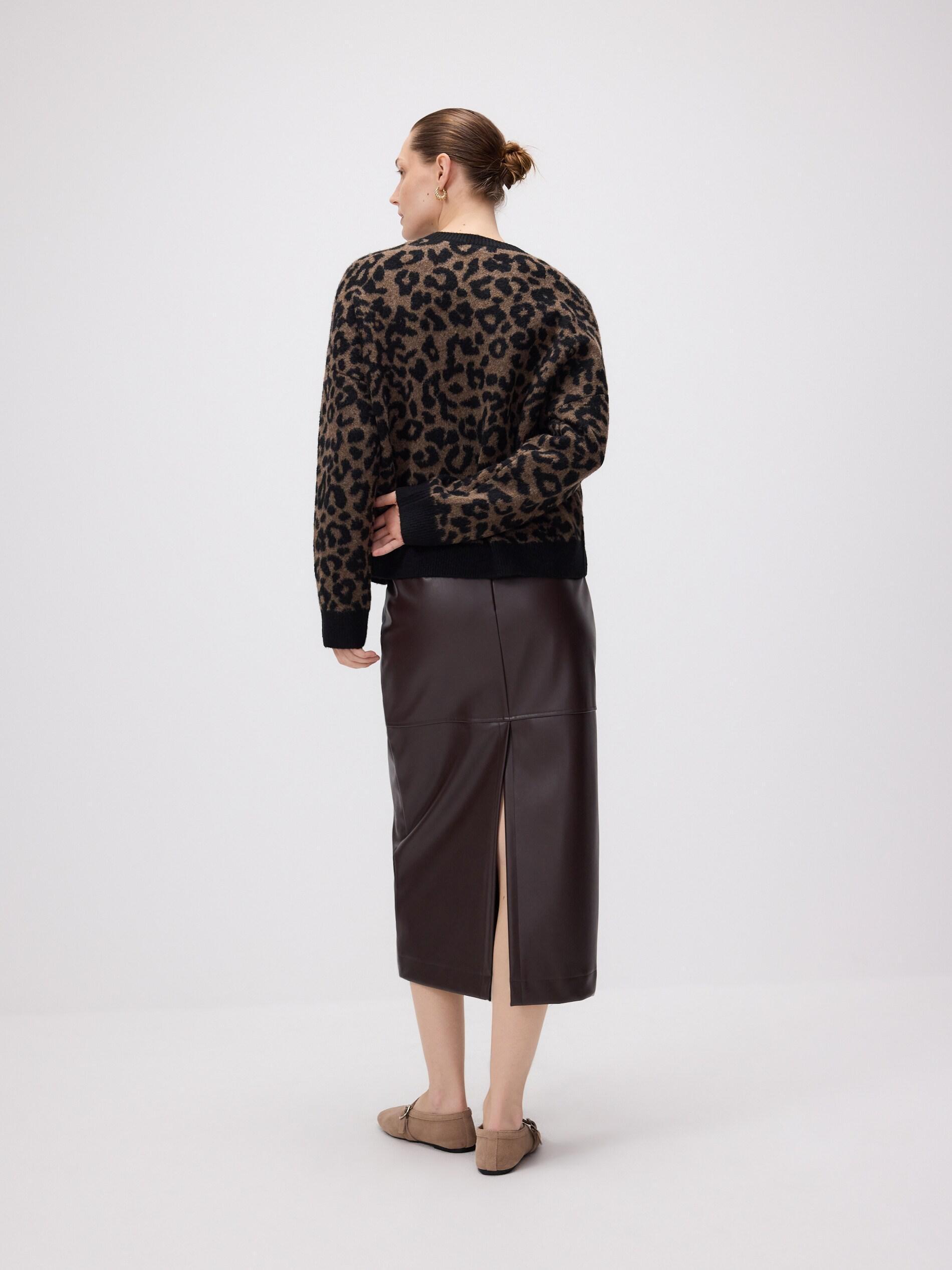 Multicollour Leopard Print Sweater, Multicolor, large image number 3