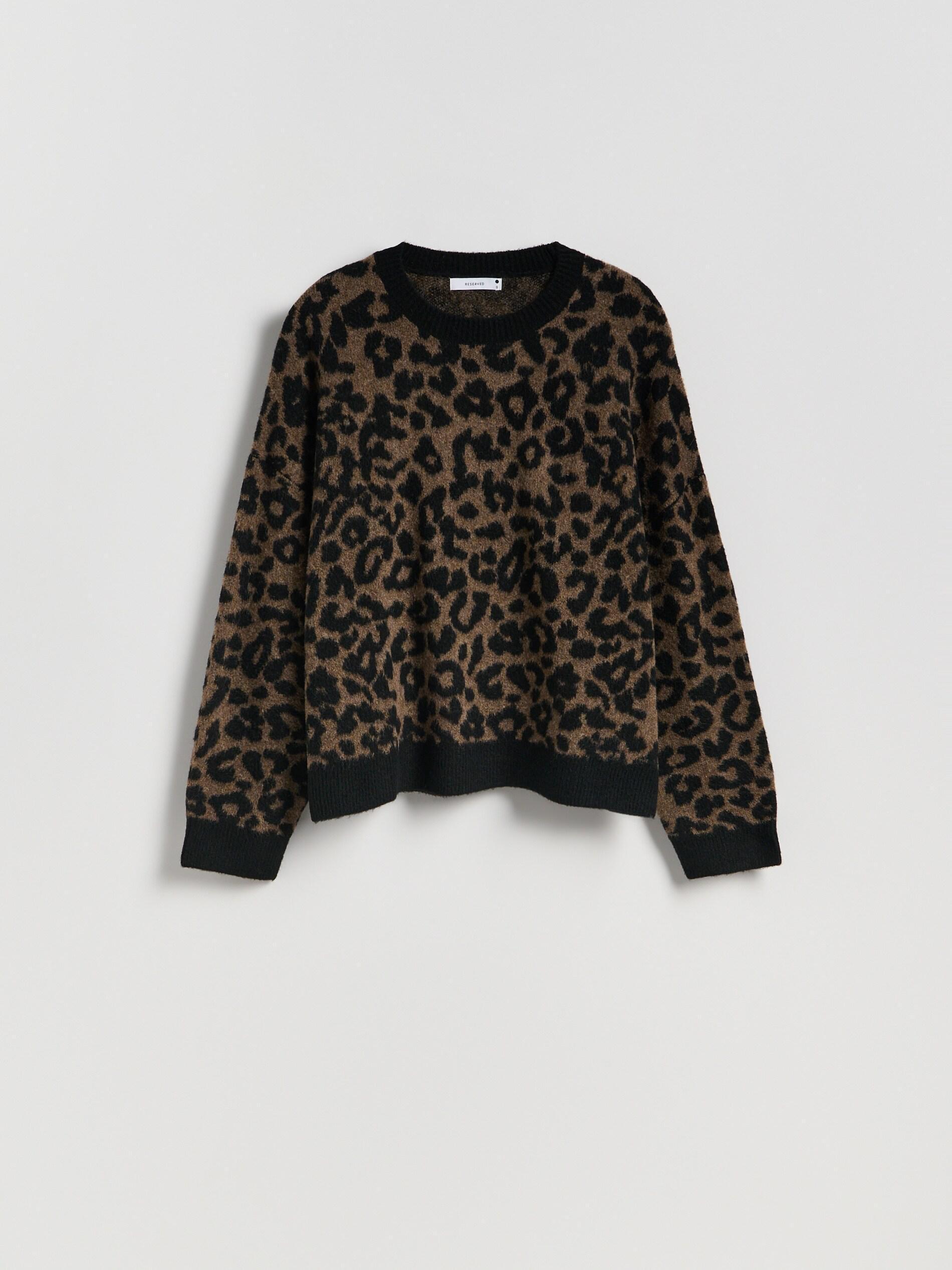 Multicollour Leopard Print Sweater, Multicolor, large image number 5