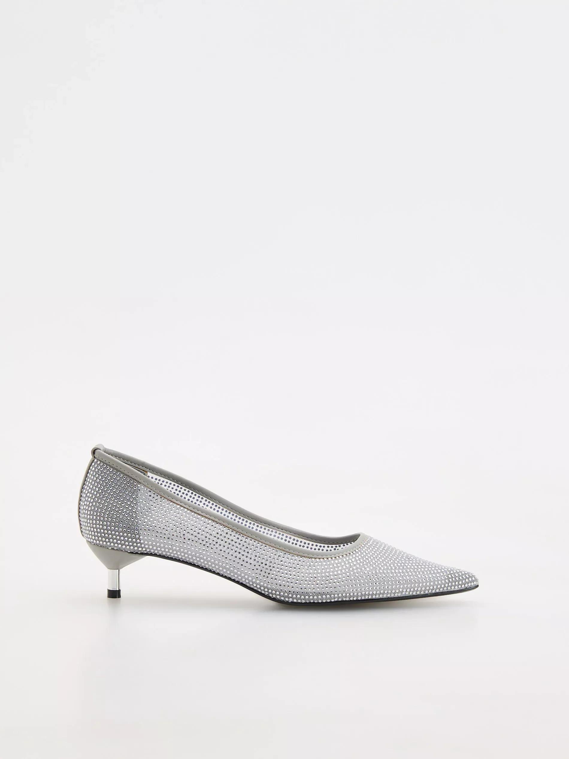 Grey Kitten Heel Pumps, , large image number 1
