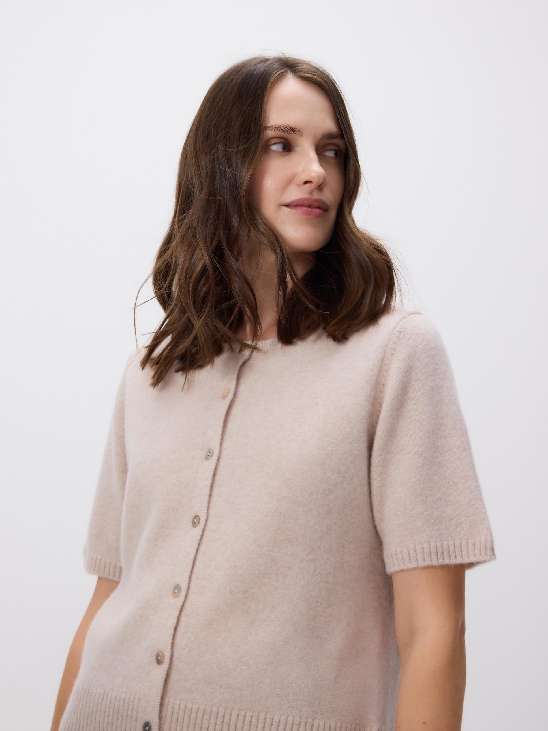 Beige Wool Cardigan, Beige, large image number 1