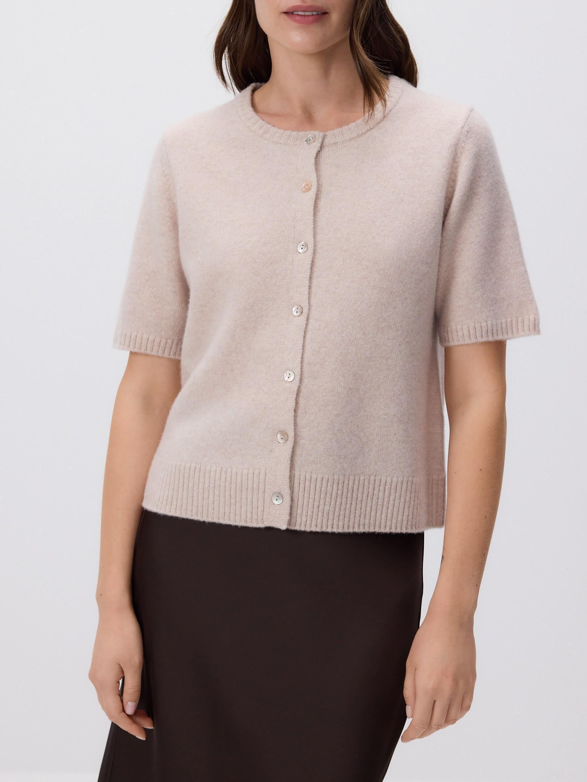 Beige Wool Cardigan, Beige, medium