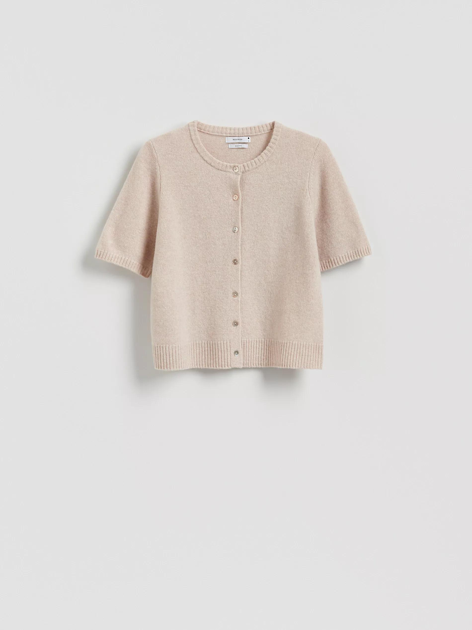 Beige Wool Cardigan, Beige, large image number 4