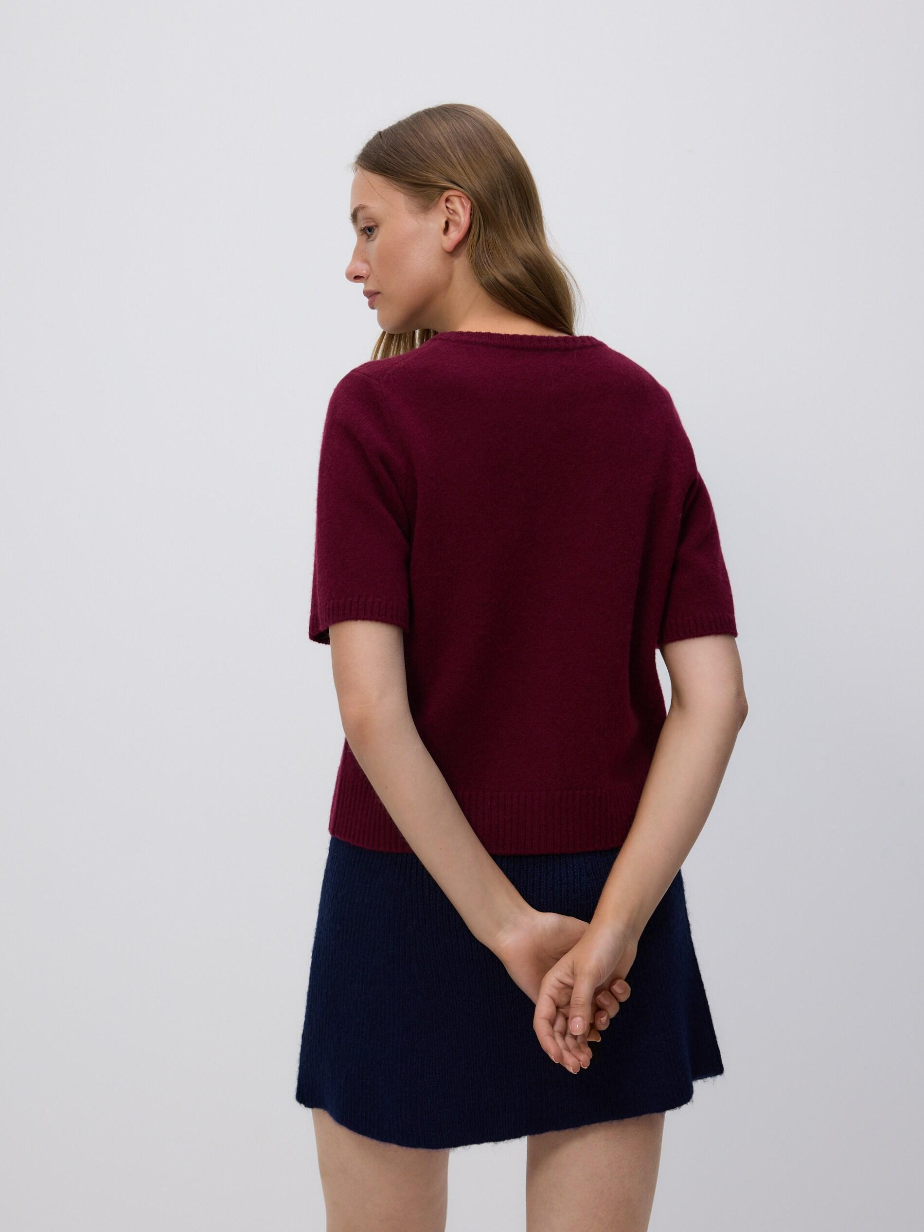 Maroon Wool Cardigan, Burgundy, medium