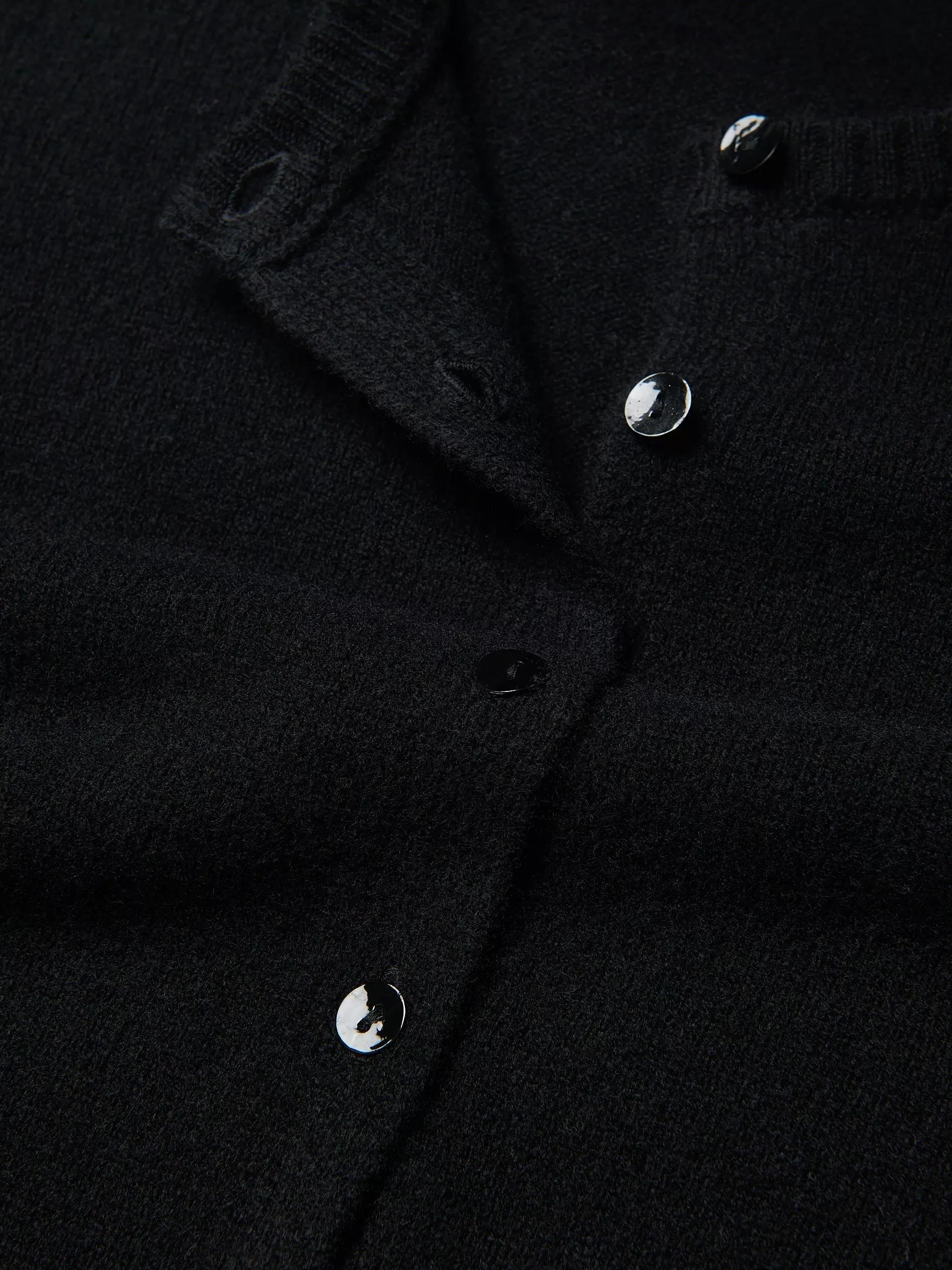 Black Wool Cardigan, Black, large image number 5