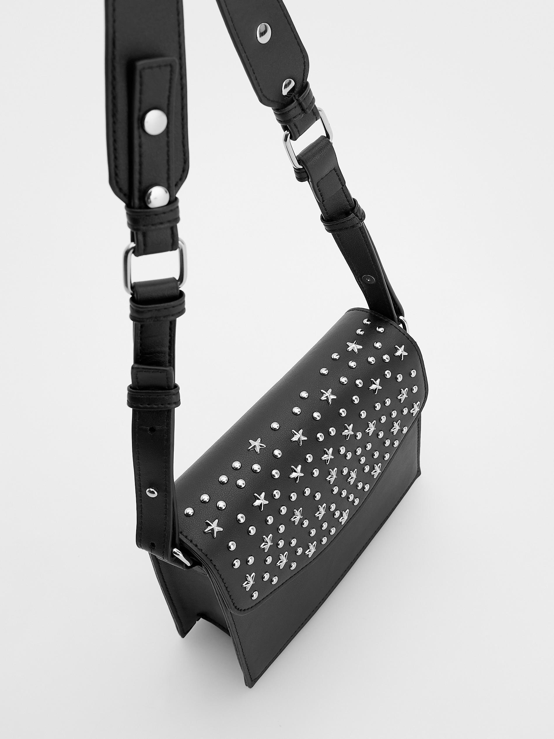 Black Decorative Rivets Bag, Kids Girls, Black, large image number 4