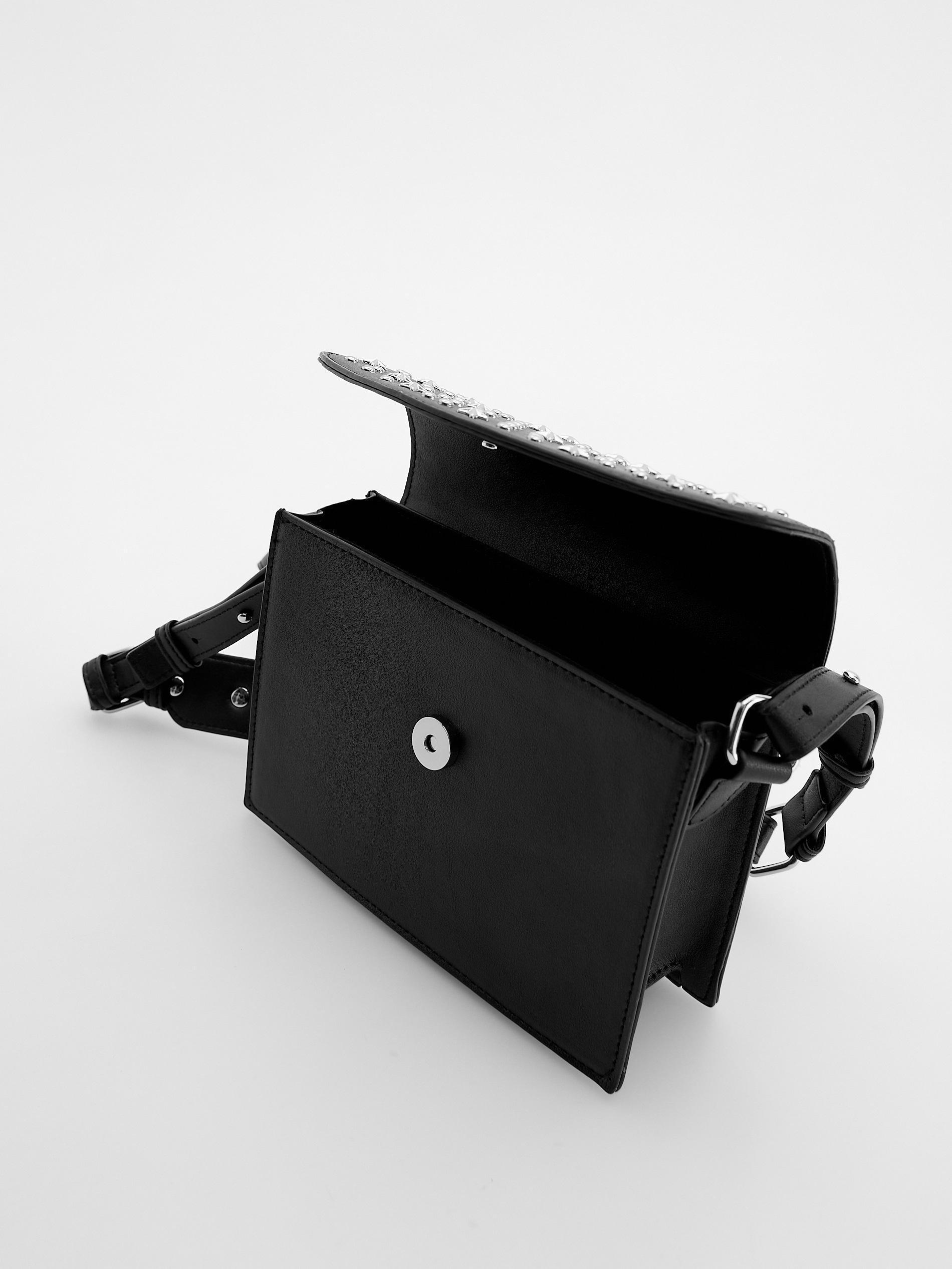 Black Decorative Rivets Bag, Kids Girls, Black, large image number 5