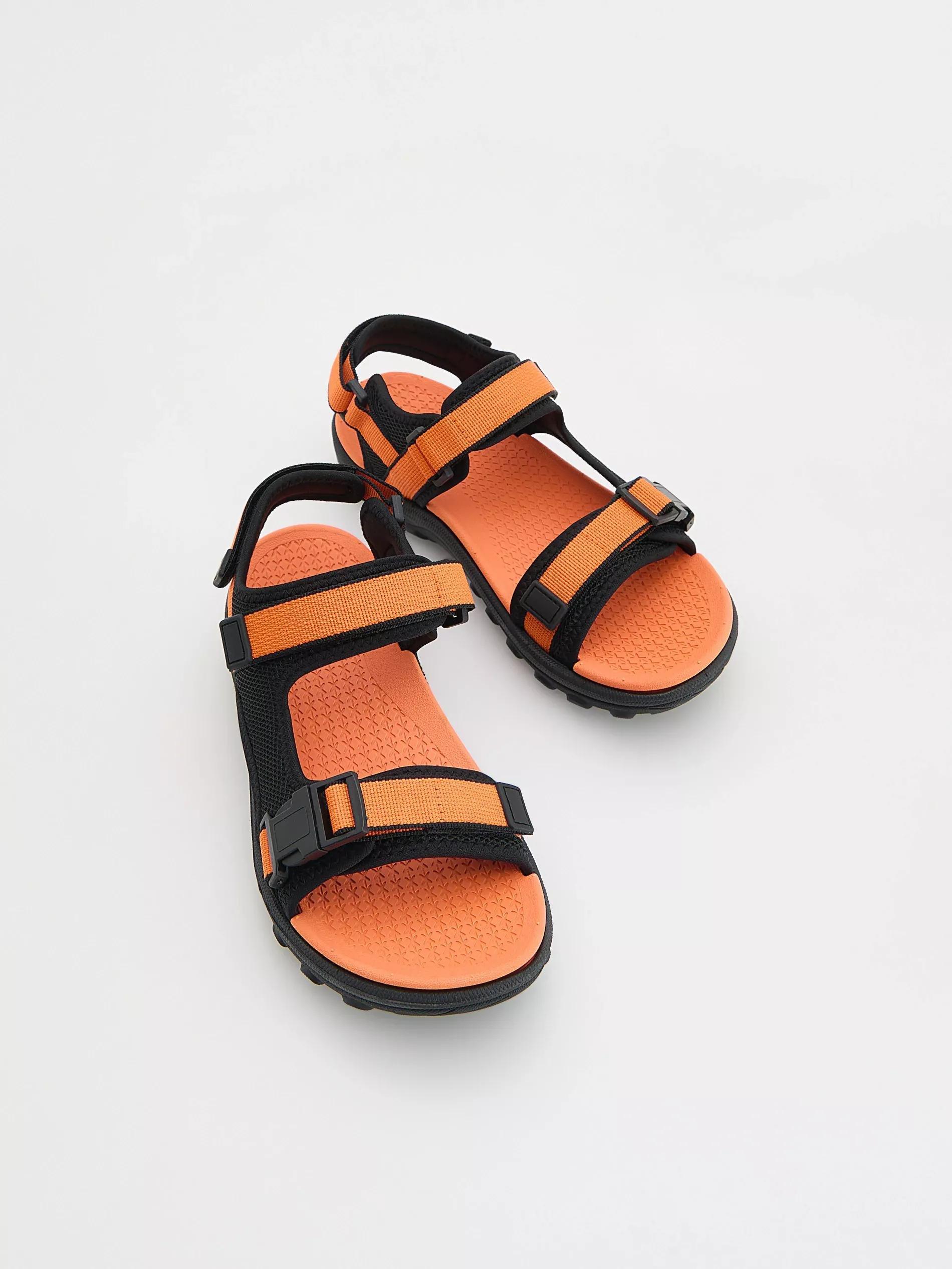 Multicolored Sandals With Velcro Closure, Black, medium