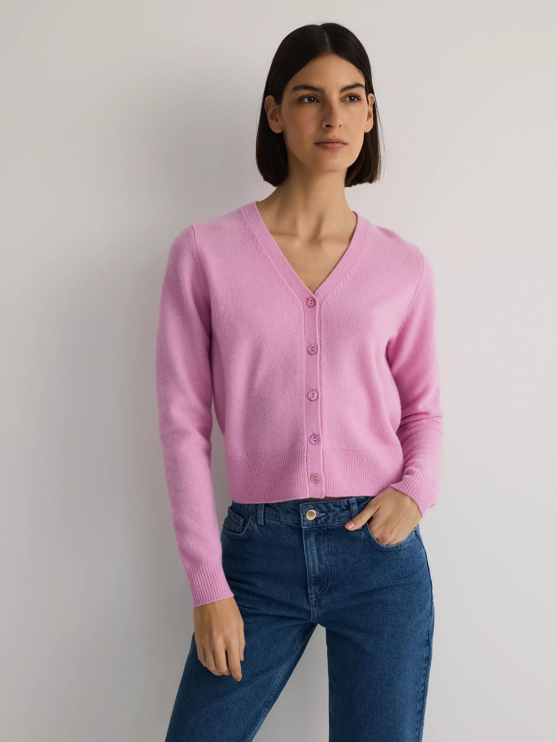 Pink Wool Cardigan, , medium