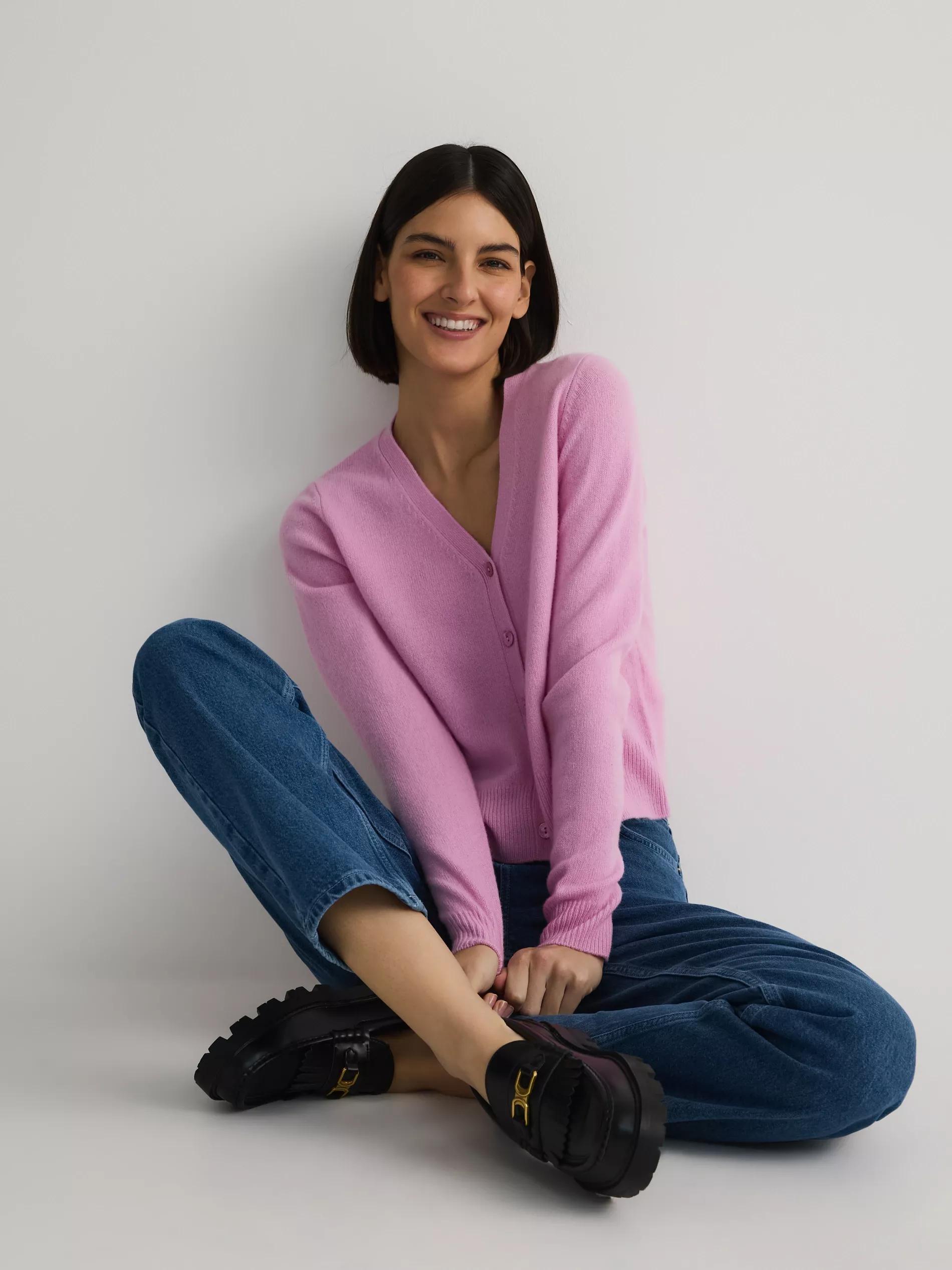 Pink Wool Cardigan, , large image number 1