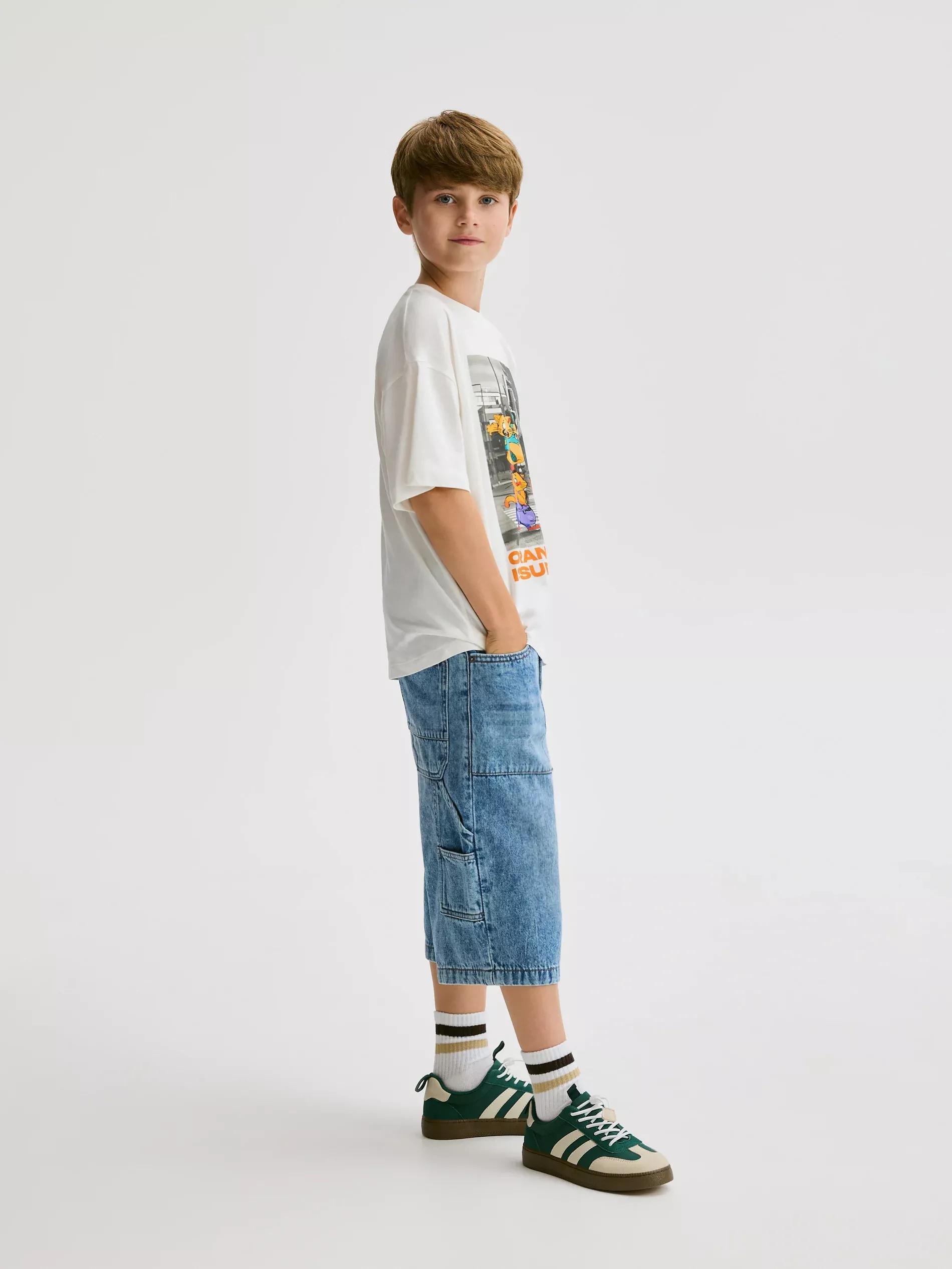 CREAM T-shirt with print, Ivory, large image number 3